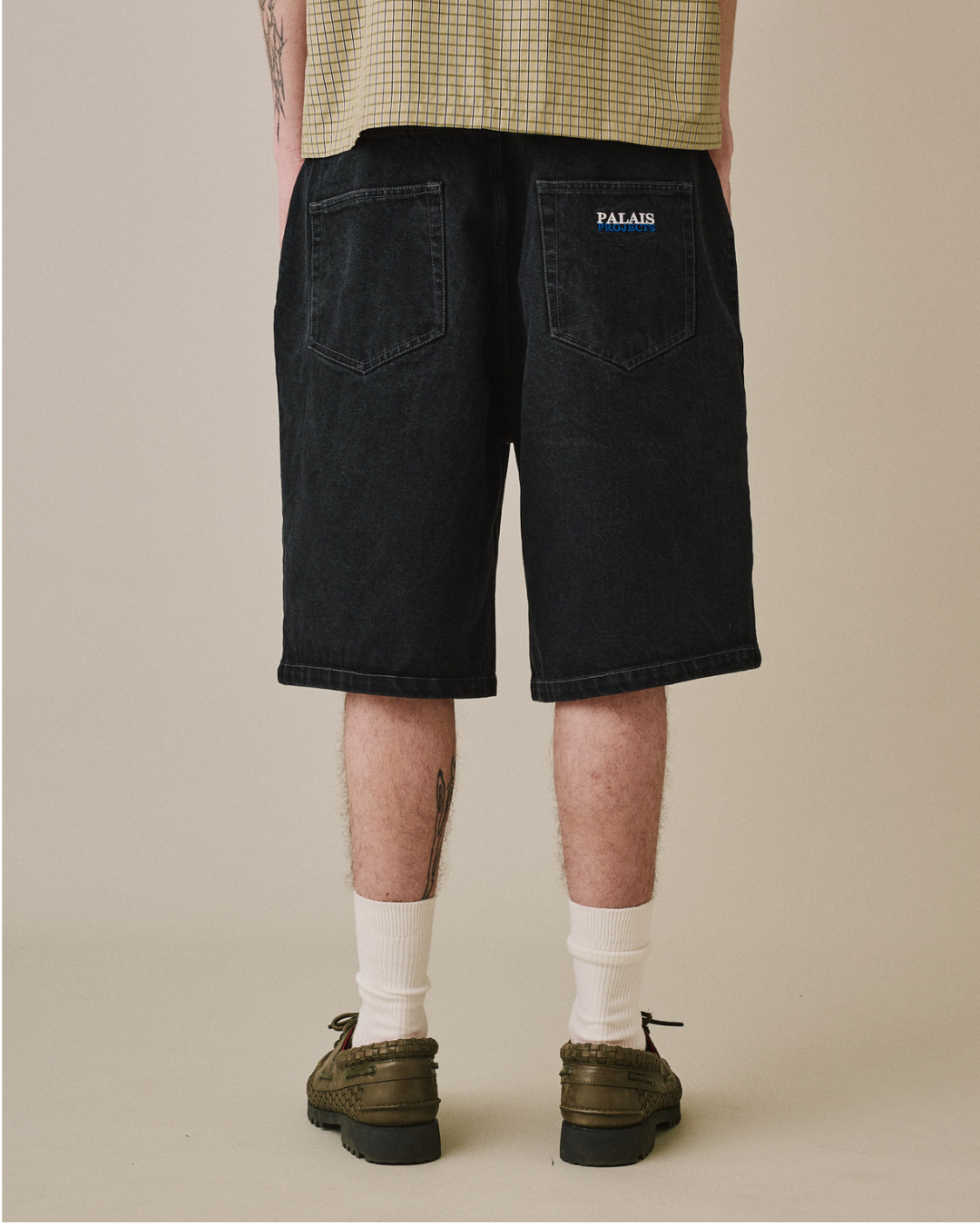 Baggy Denim Jorts - Black