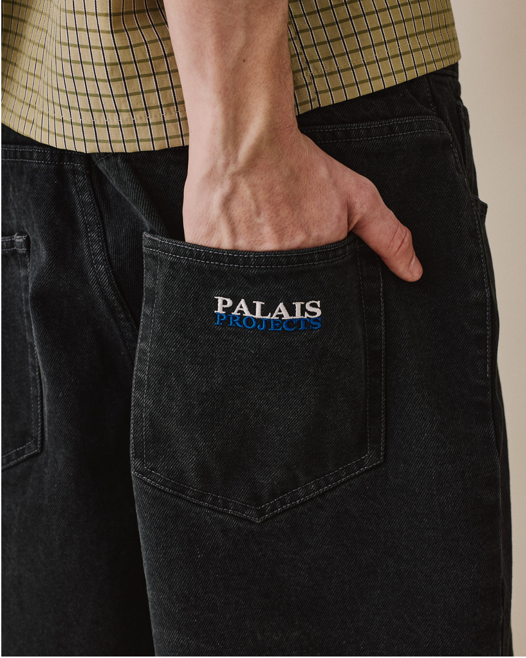 Baggy Denim Jorts - Black