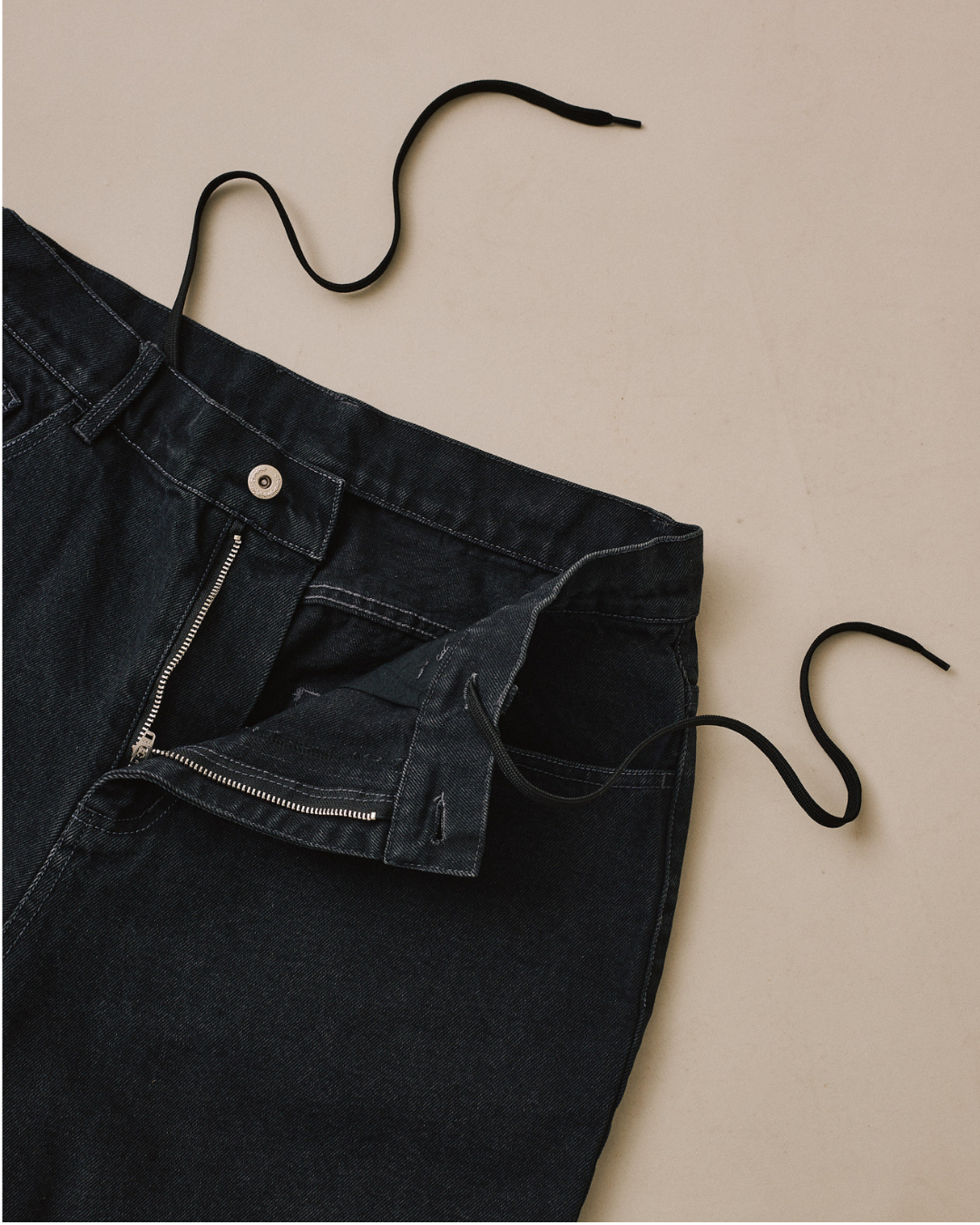 Baggy Denim Jorts - Black