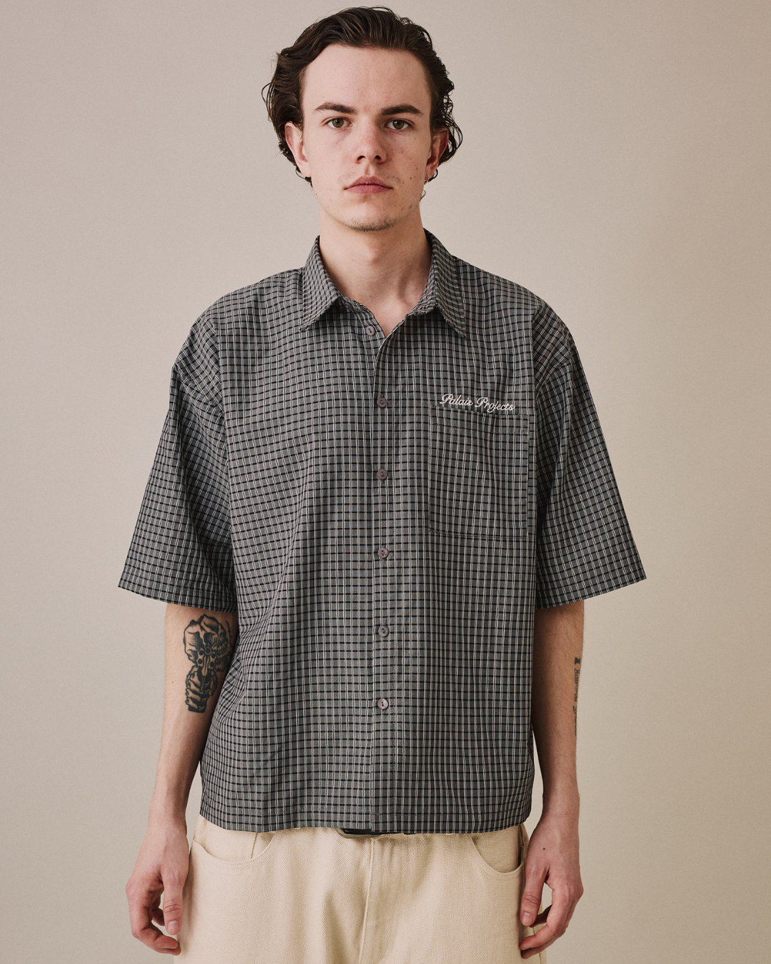 SS Checkered Shirt - Black