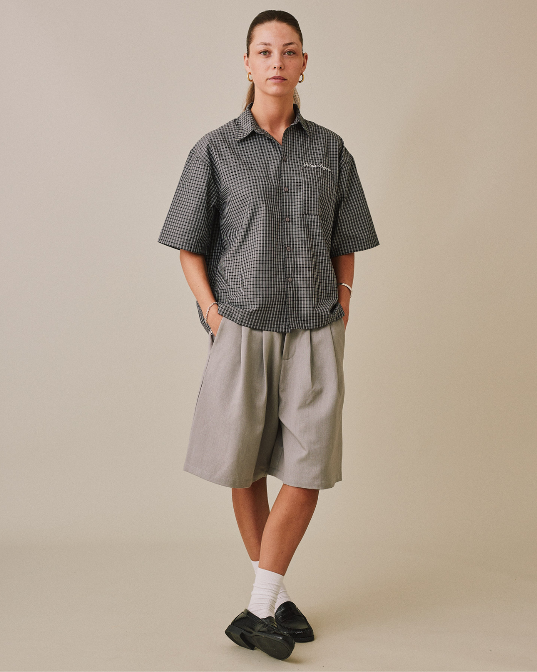 SS Checkered Shirt - Black