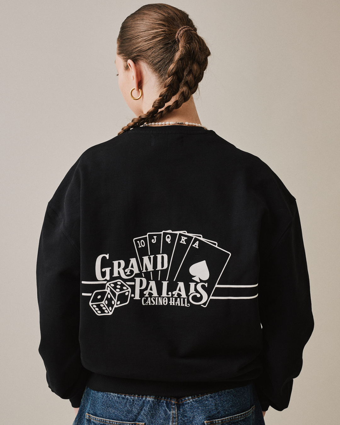 Box Fit Grand Palais Heavy Crewneck - Black