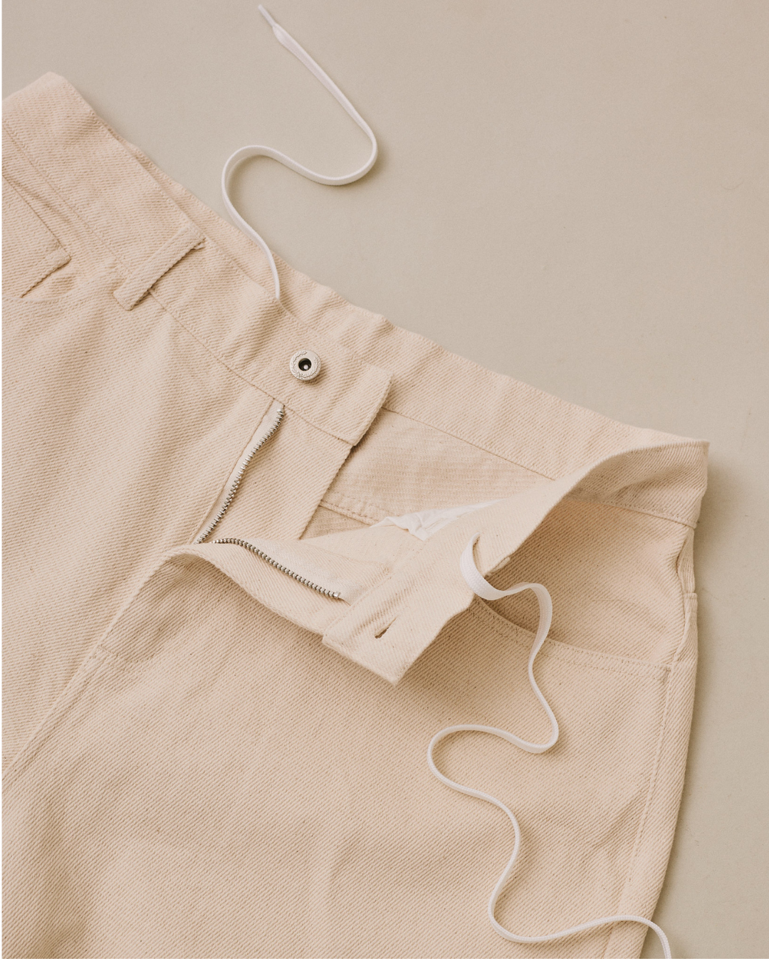 Baggy Canvas Jorts - Beige