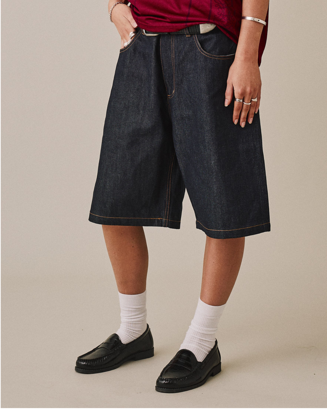 Baggy Selvedge Jorts - Indigo