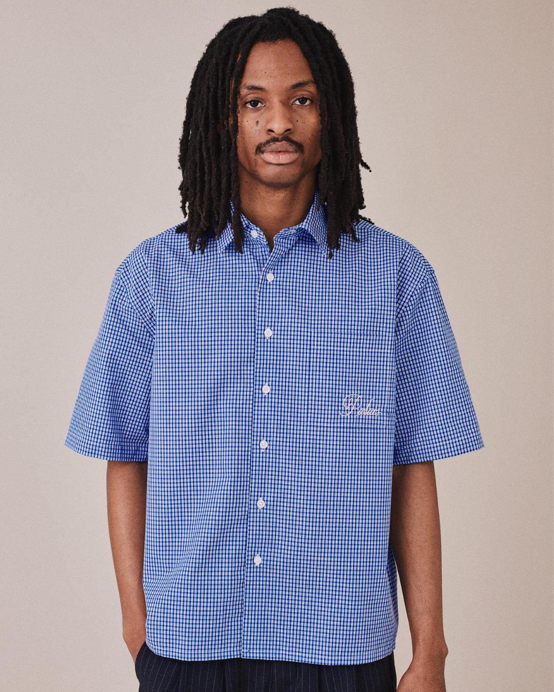 SS Checkered Tennis Shirt - Blue