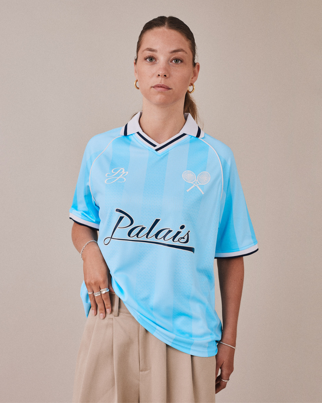 Football Shirt SS - Light Blue Pattern