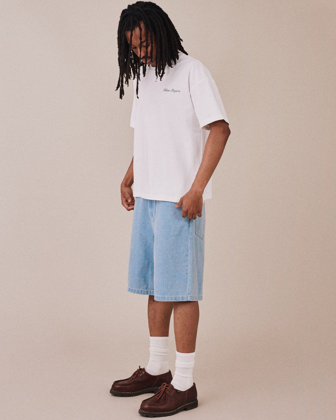 Baggy Denim Jorts - Light Blue
