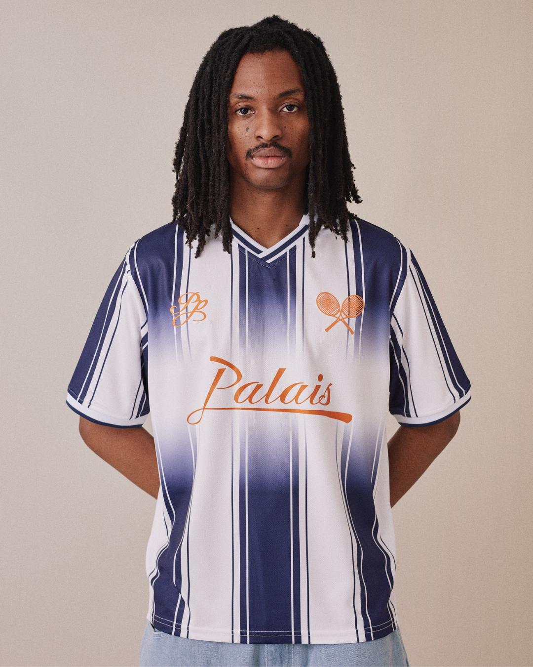 Football Shirt SS - Navy Stripe