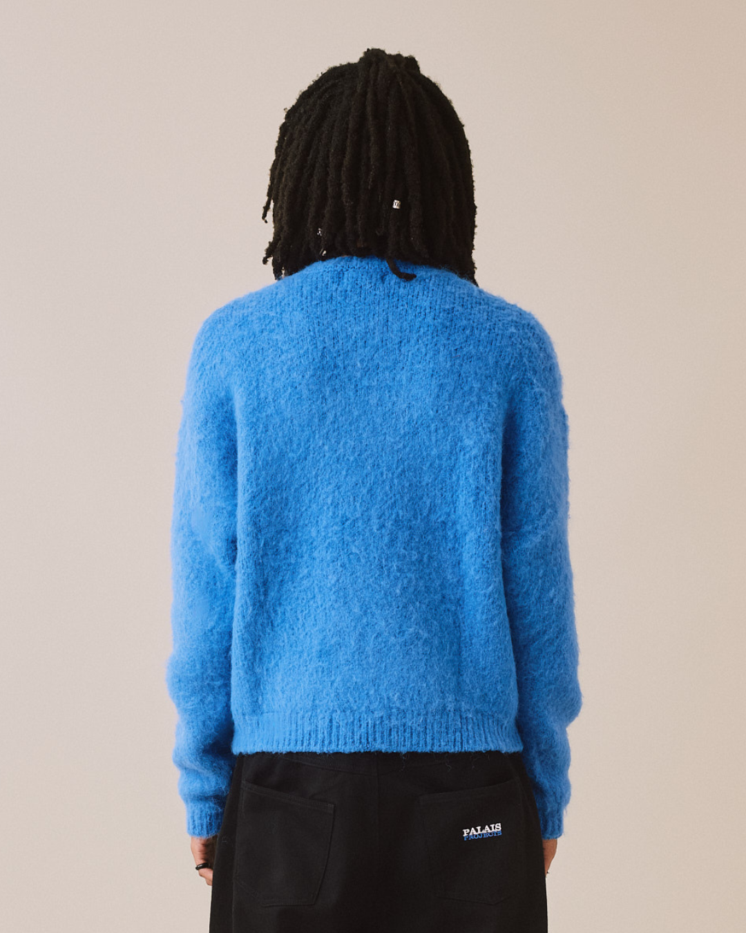 Knit O-Neck Sweater - Blue