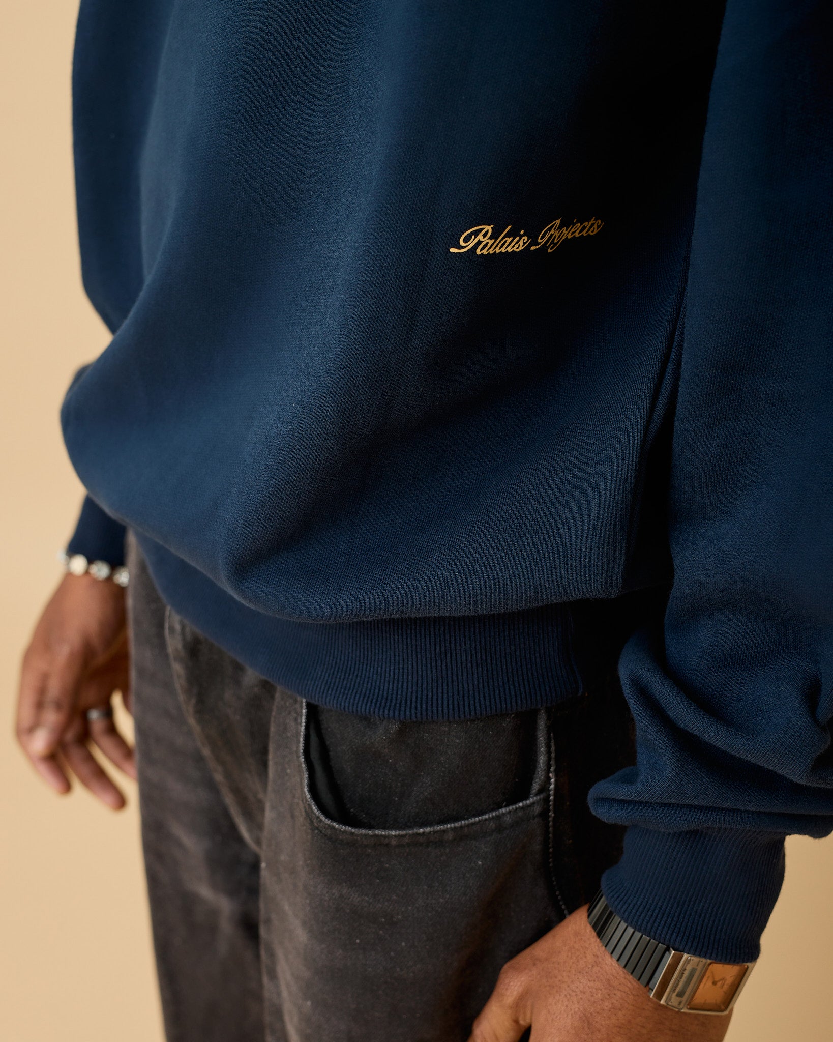 Essential Box Fit Heavy Crewneck - Navy
