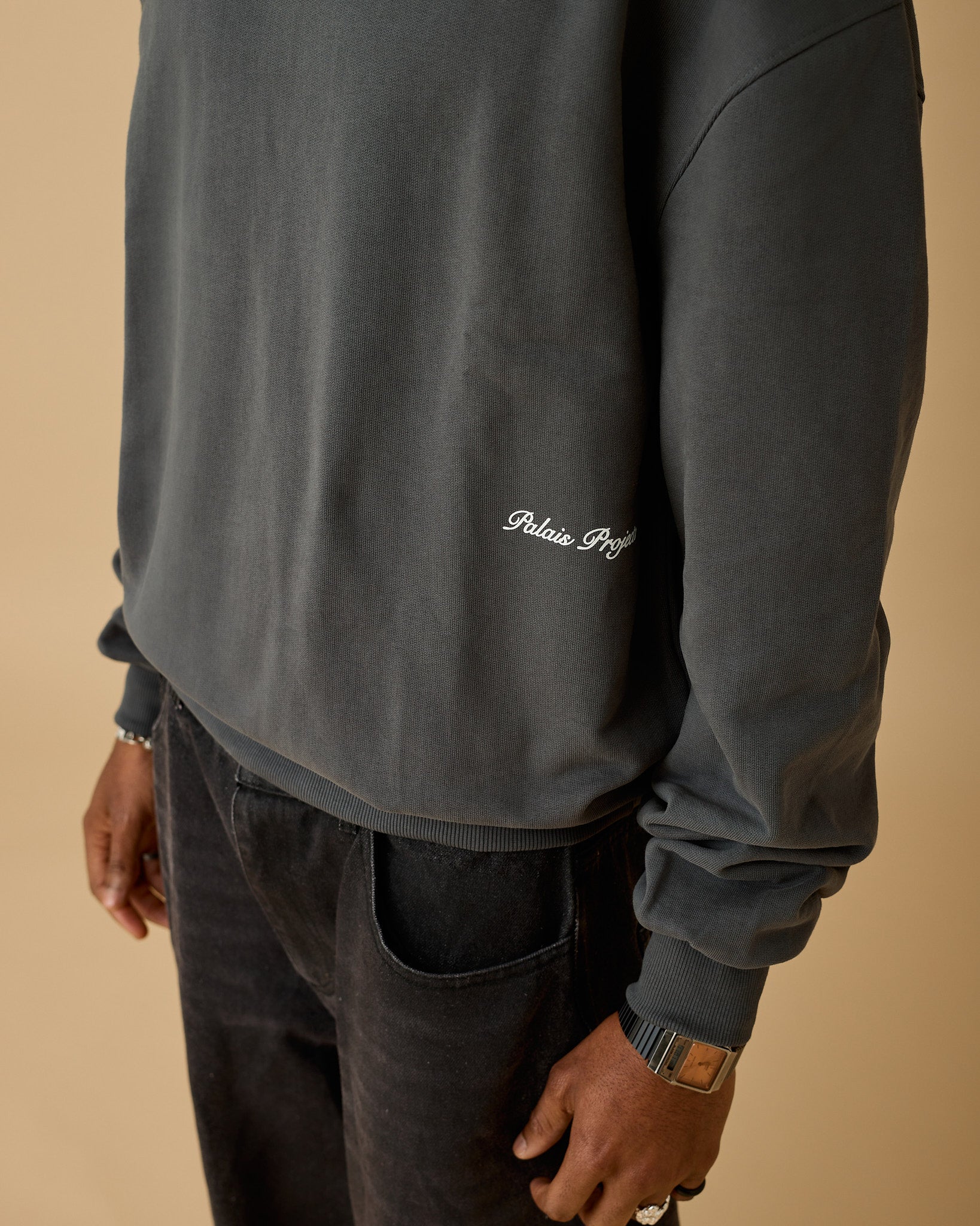 Essential Box Fit Heavy Crewneck - Dark Grey