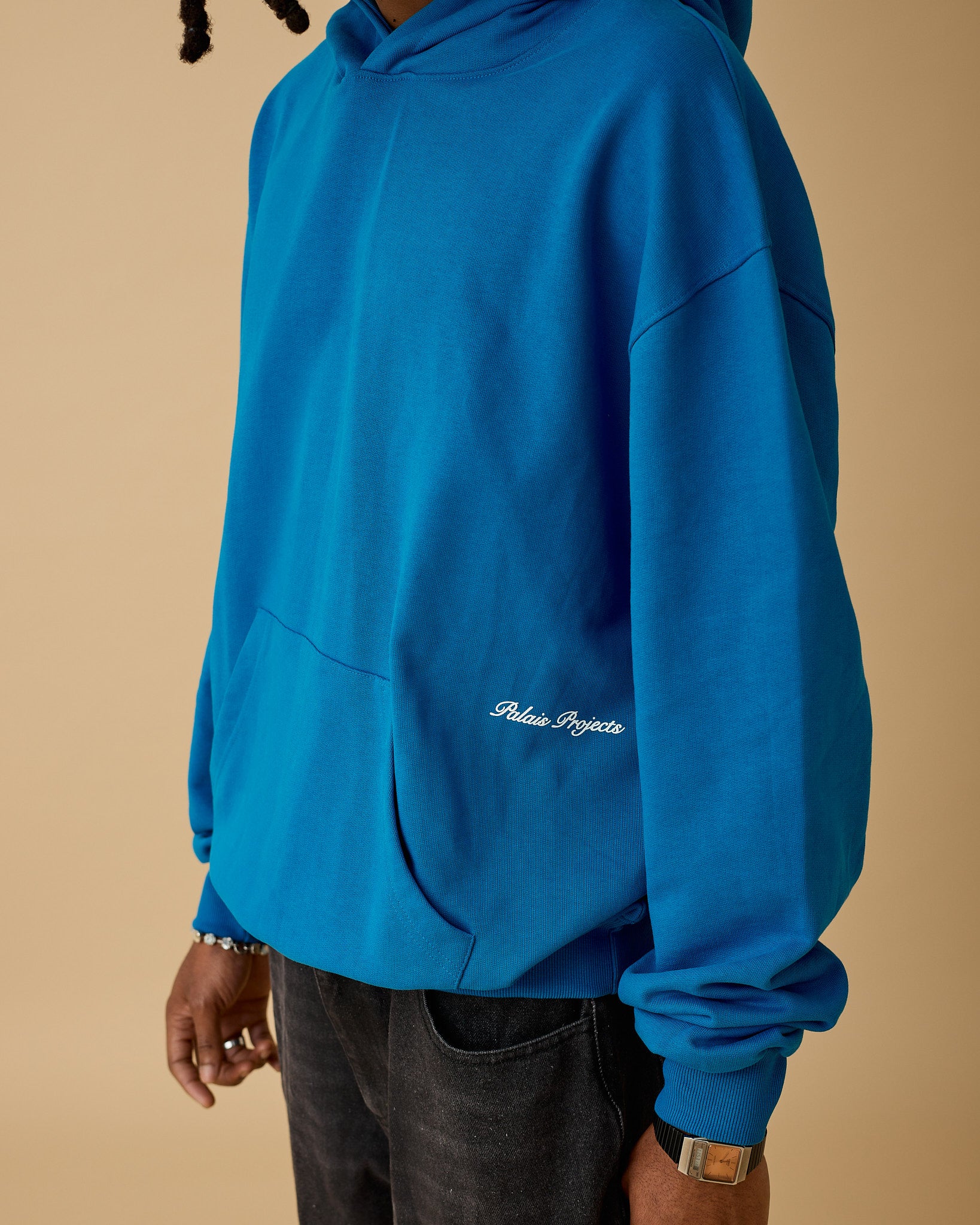 Essential Box Fit Heavy Hoodie - Blue