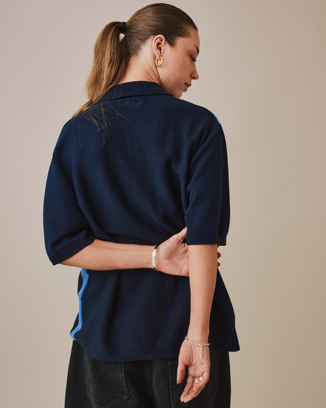 SS Striped Knit Cardigan - Blue