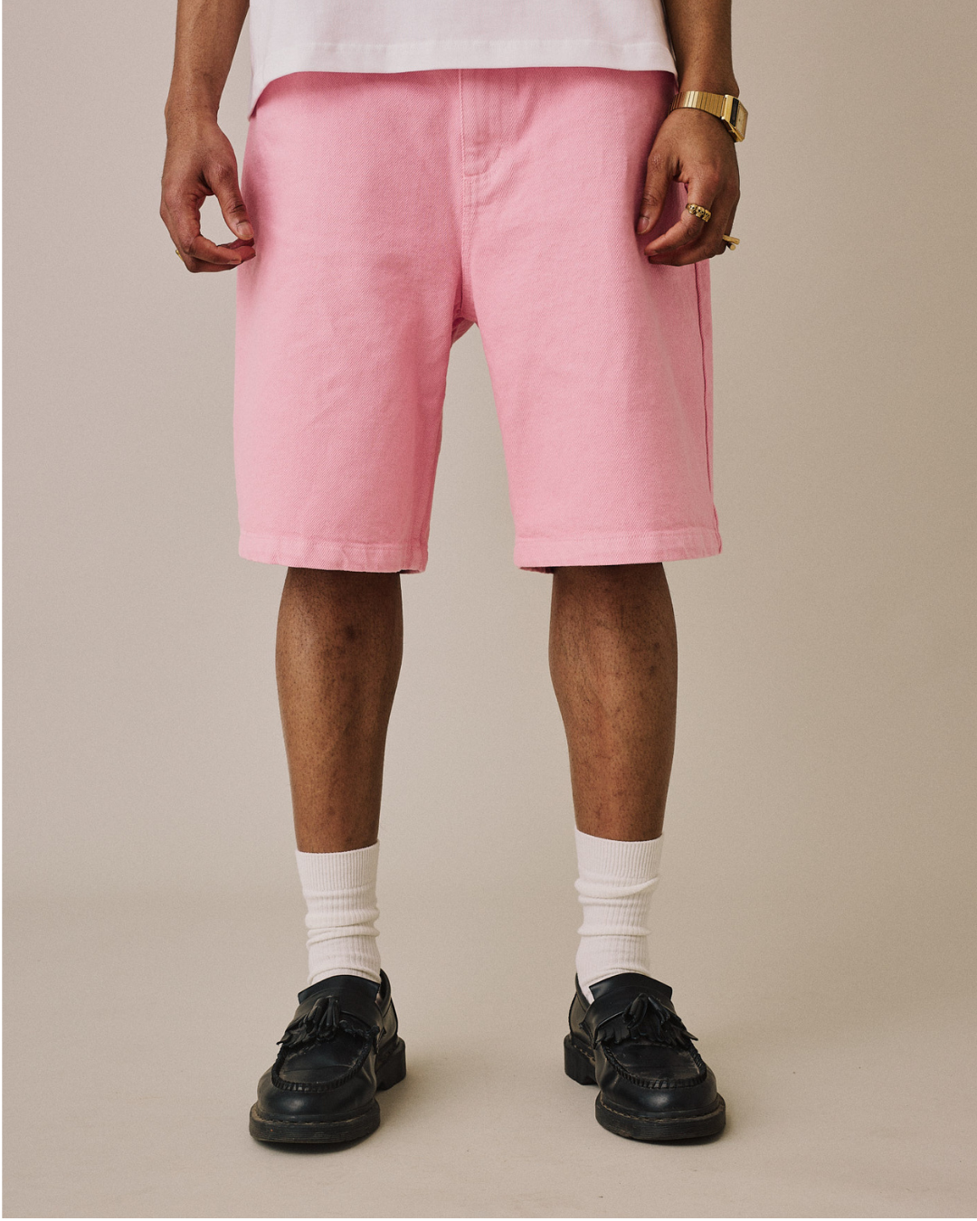 Baggy Canvas Jorts - Pink