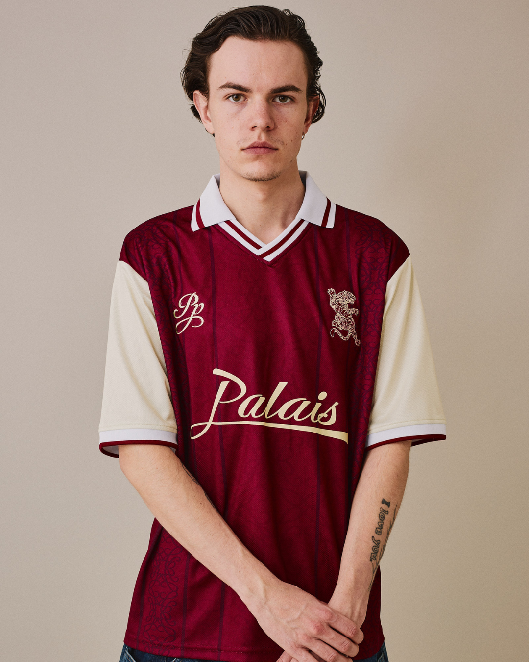 Football Shirt SS - Burgundy Pattern