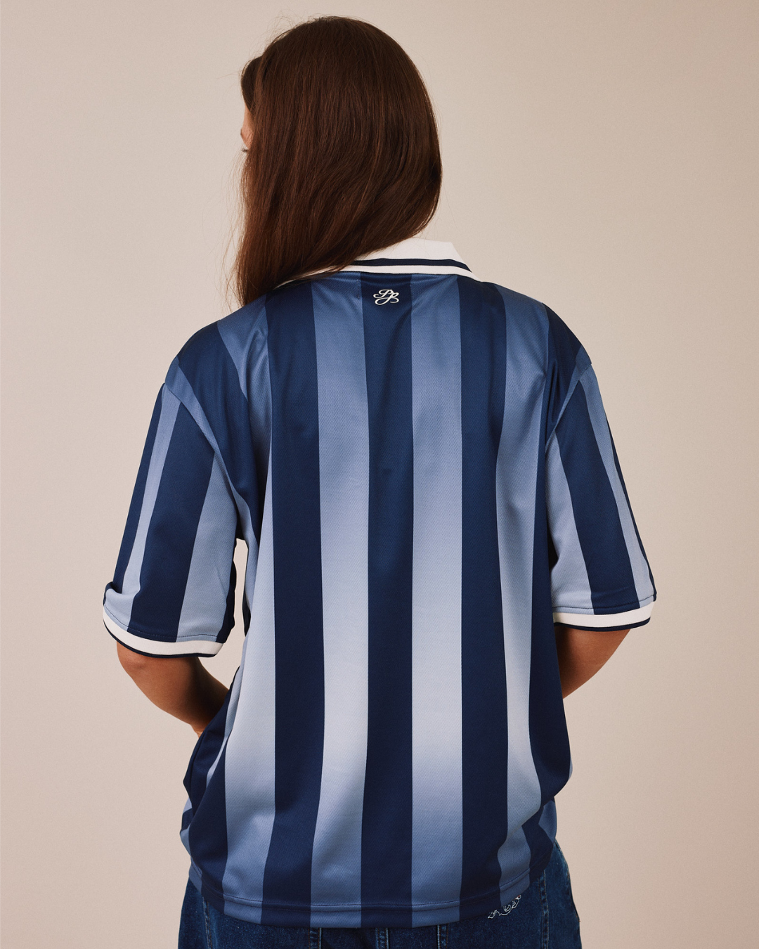 AGF x PALAIS SS Football Shirt  - Navy White Stripe