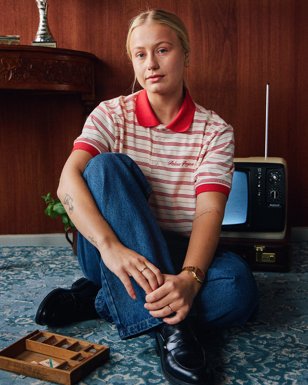 SS Polo Shirt - Red Stripe