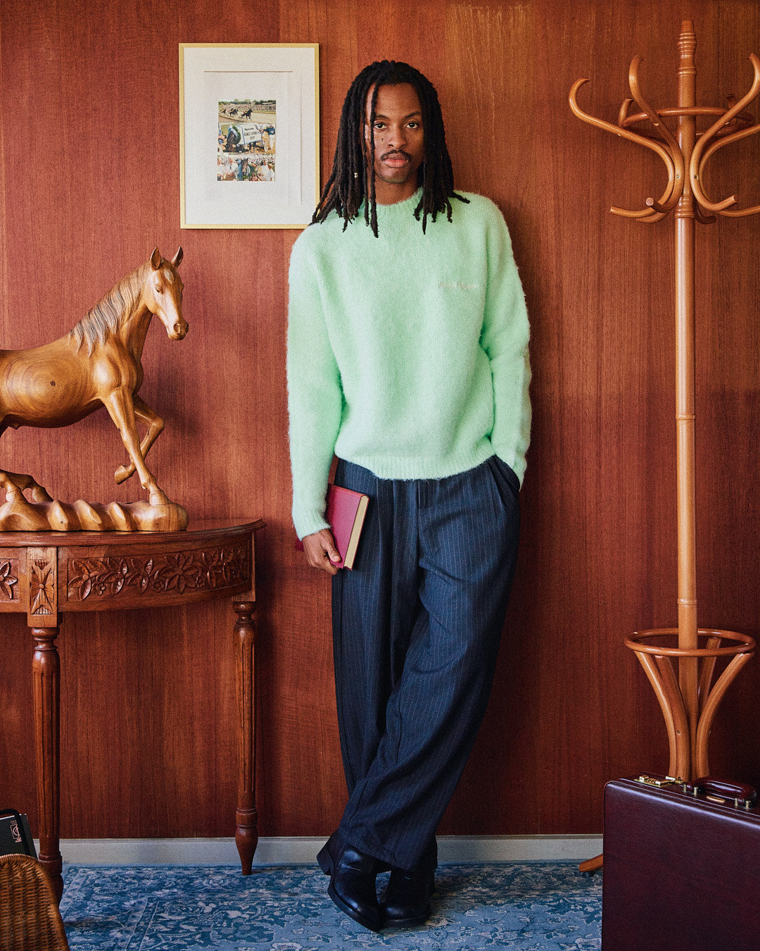 Knit O-Neck Sweater - Mint
