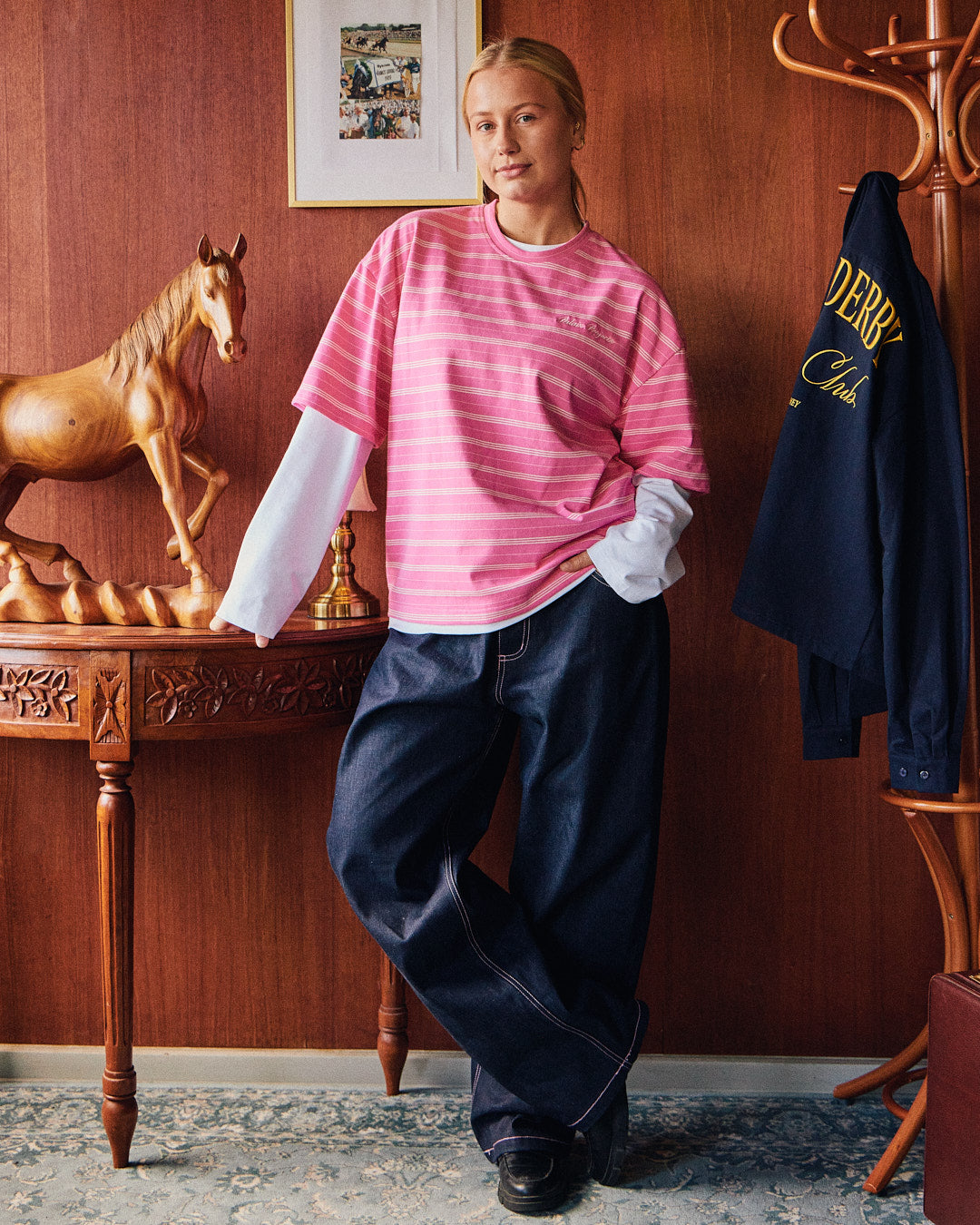 Boxy SS Tee - Pink Stripe