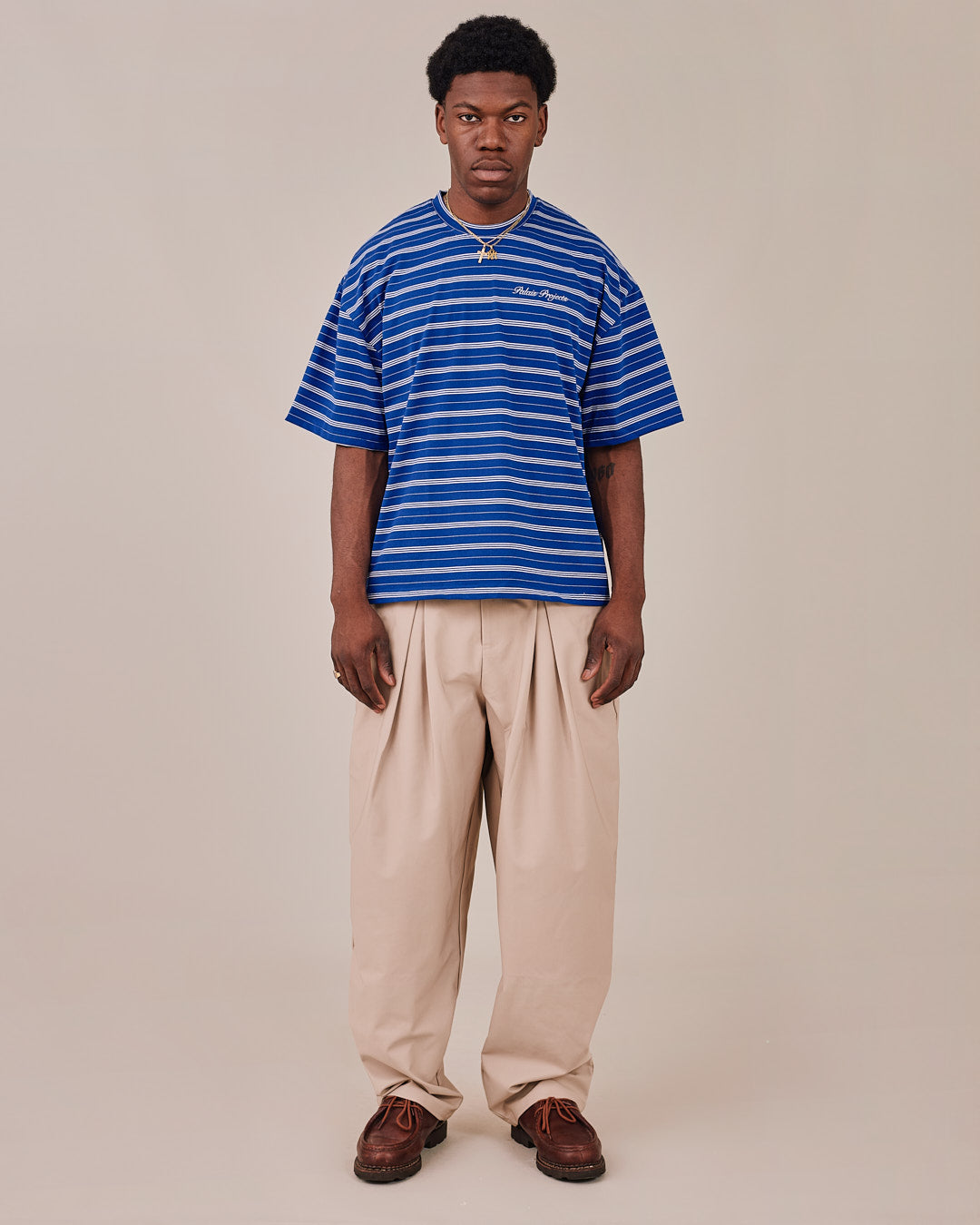 Boxy SS Tee - Blue Stripe
