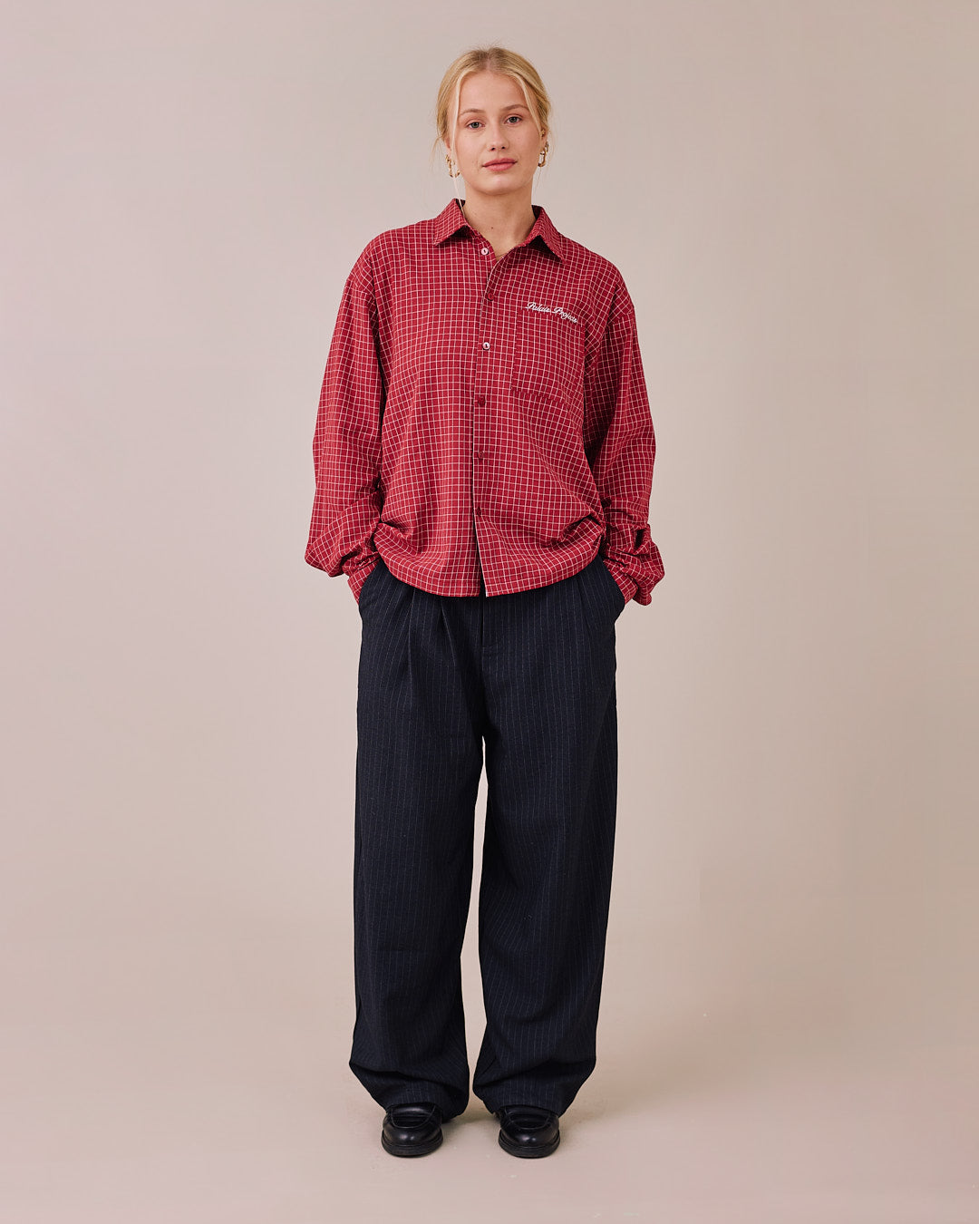 Relaxed Suit Pants - Black Stripe