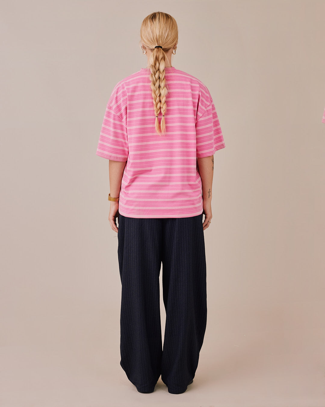 Boxy SS Tee - Pink Stripe