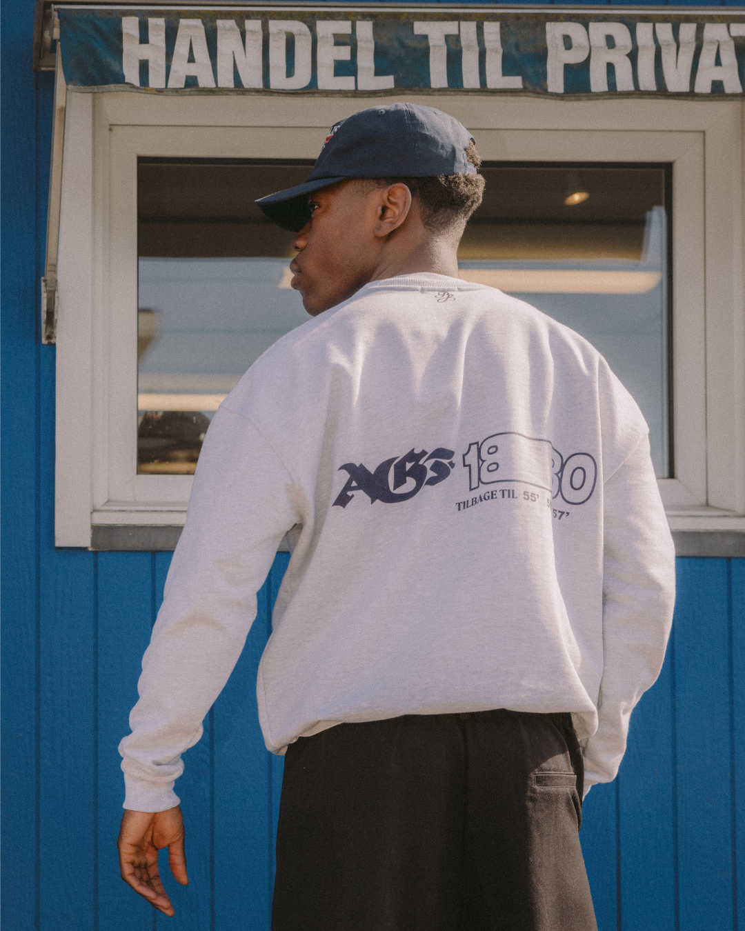 AGF x PALAIS Box Fit Heavy Crewneck  - Grey Melange