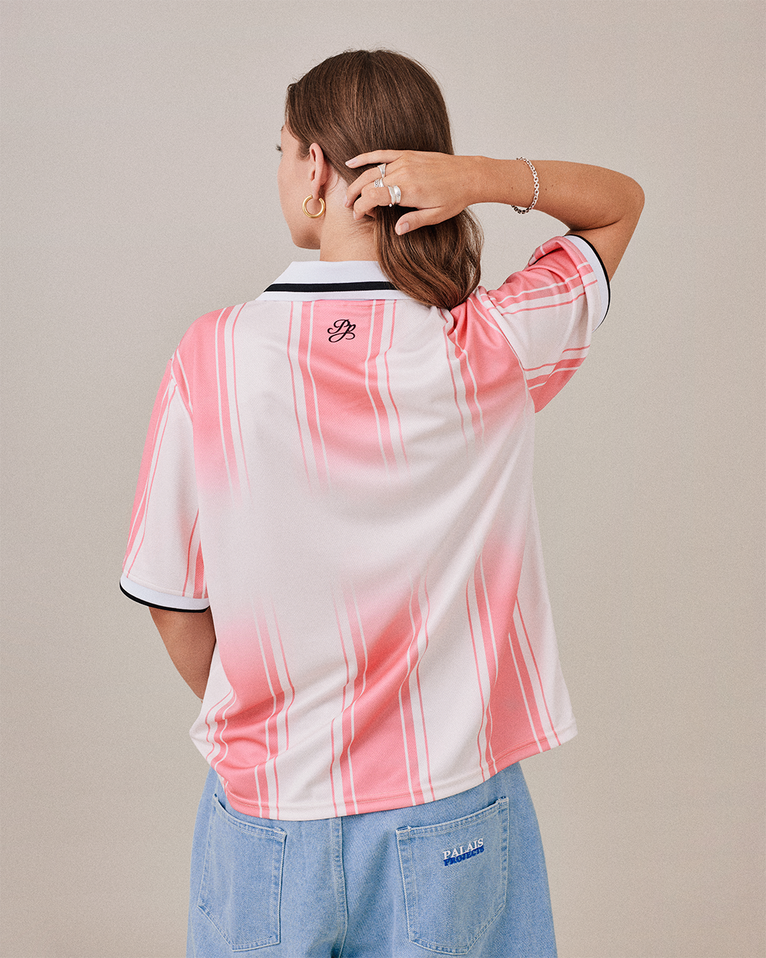 Football Shirt SS - Pink Stripe
