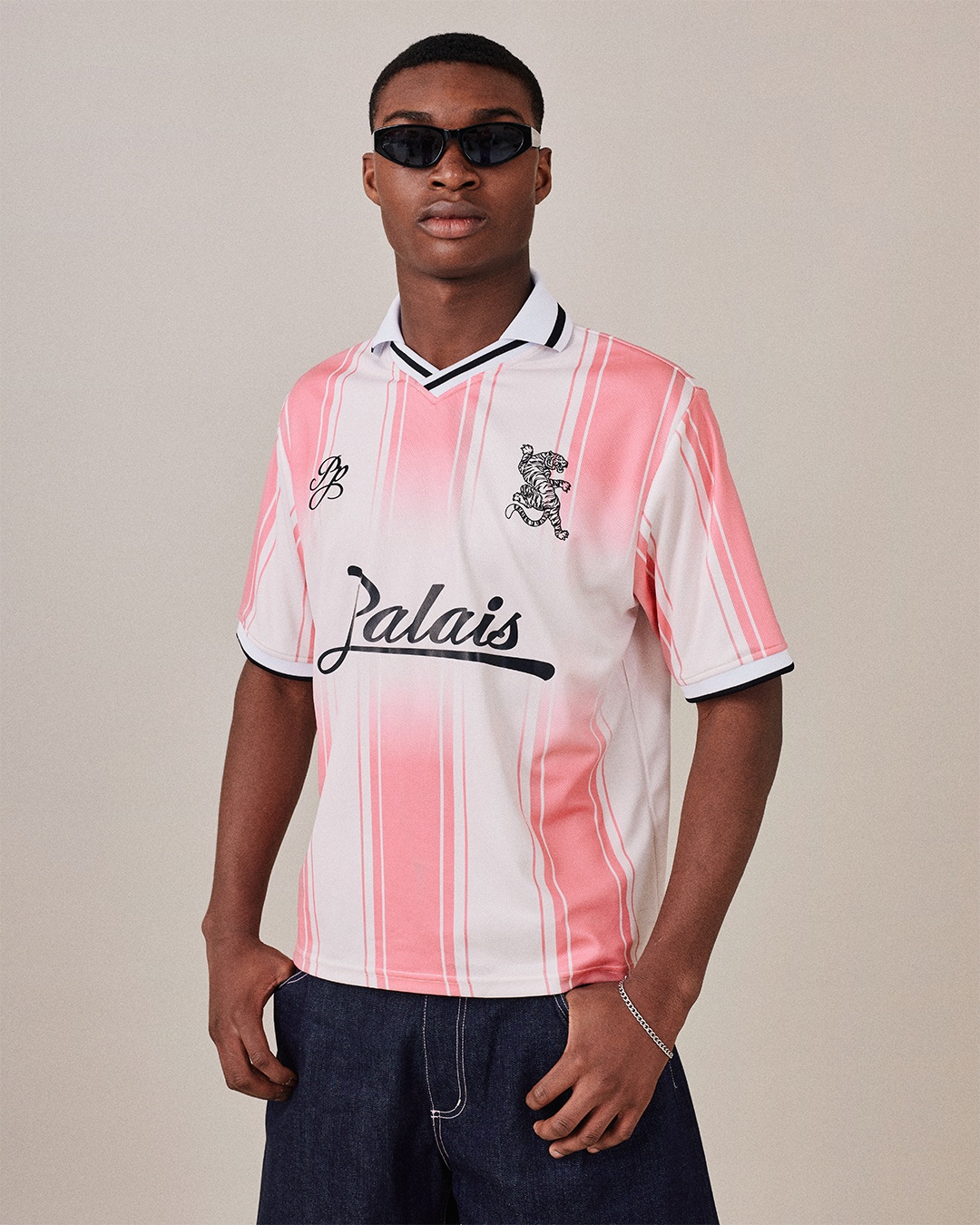 Football Shirt SS - Pink Stripe