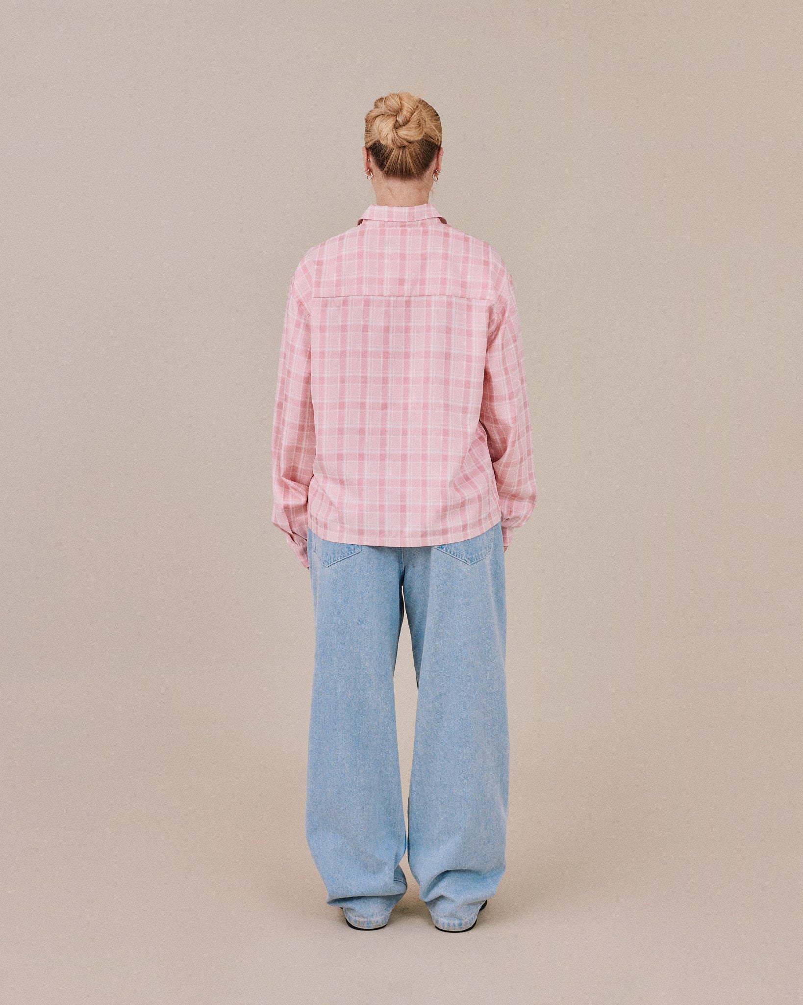 LS Checkered Shirt - Dusty Pink