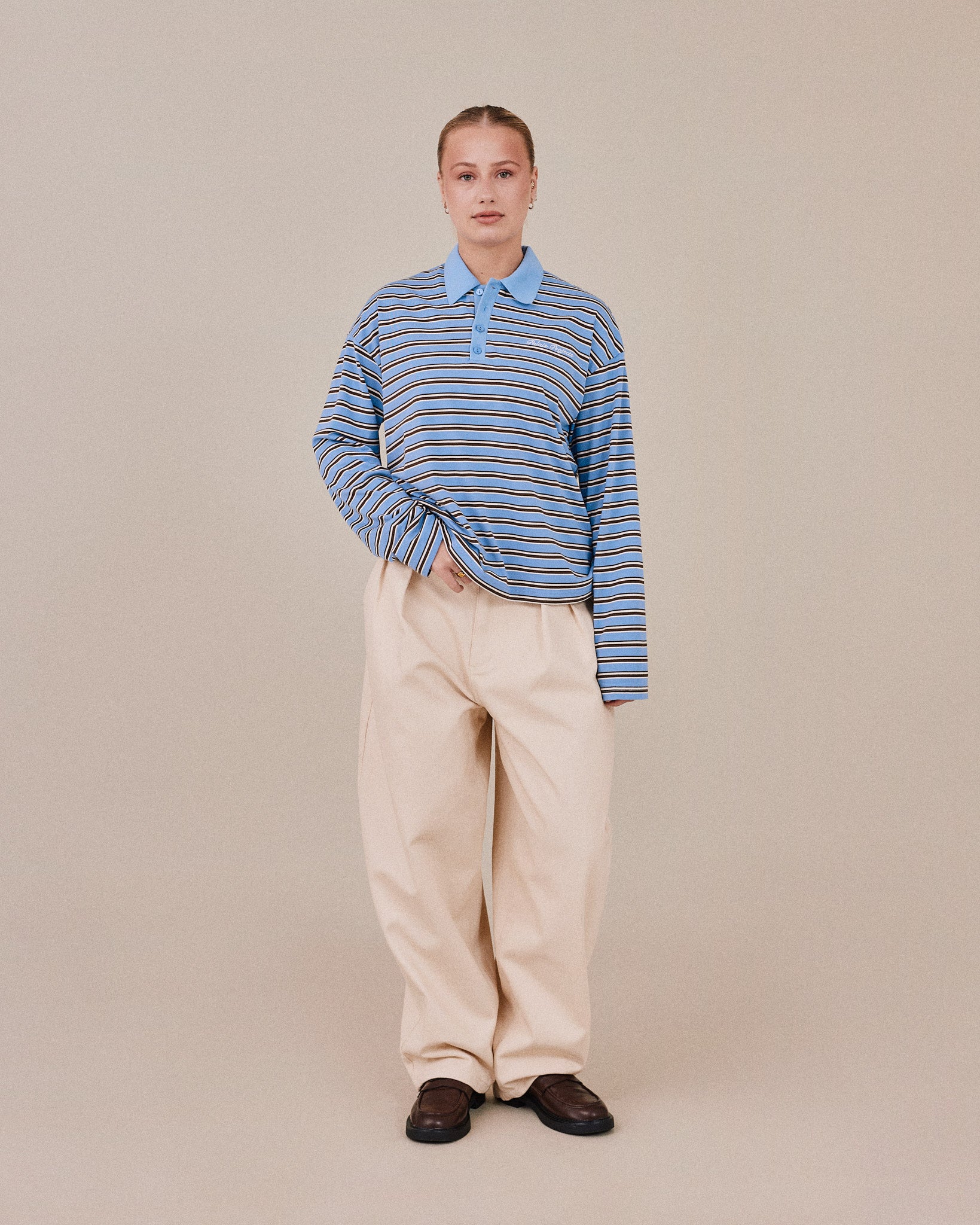 LS Polo Shirt - Blue Stripe