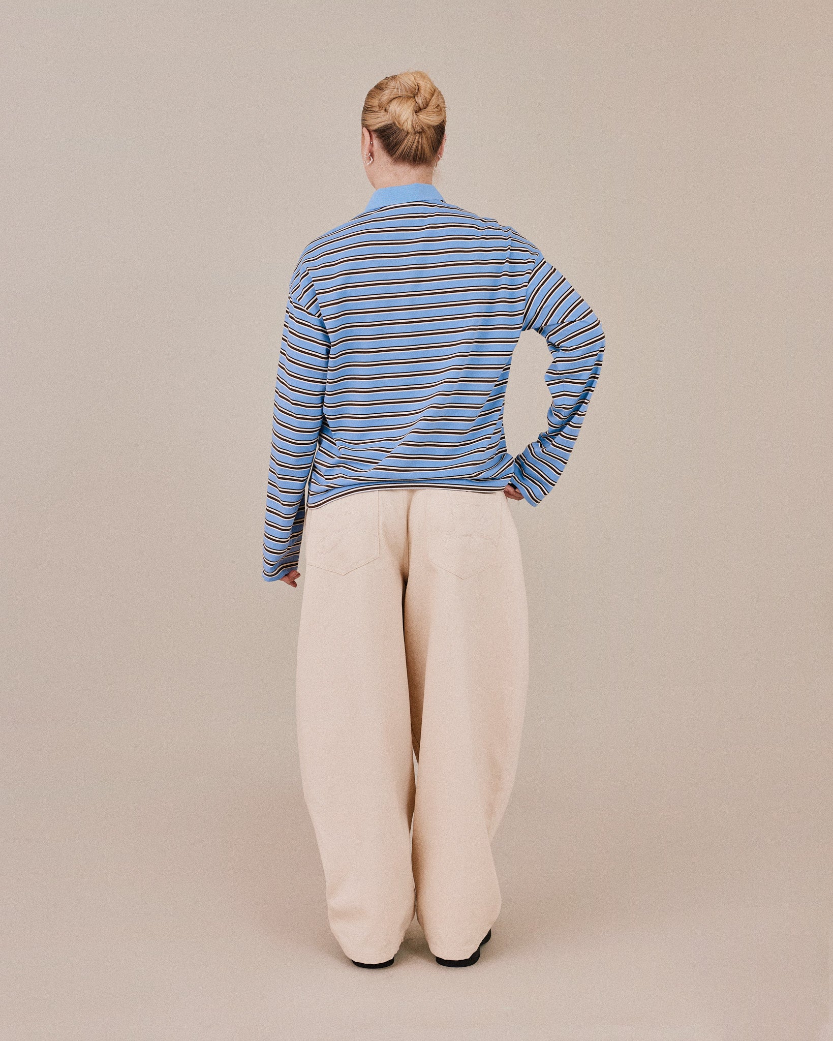 LS Polo Shirt - Blue Stripe