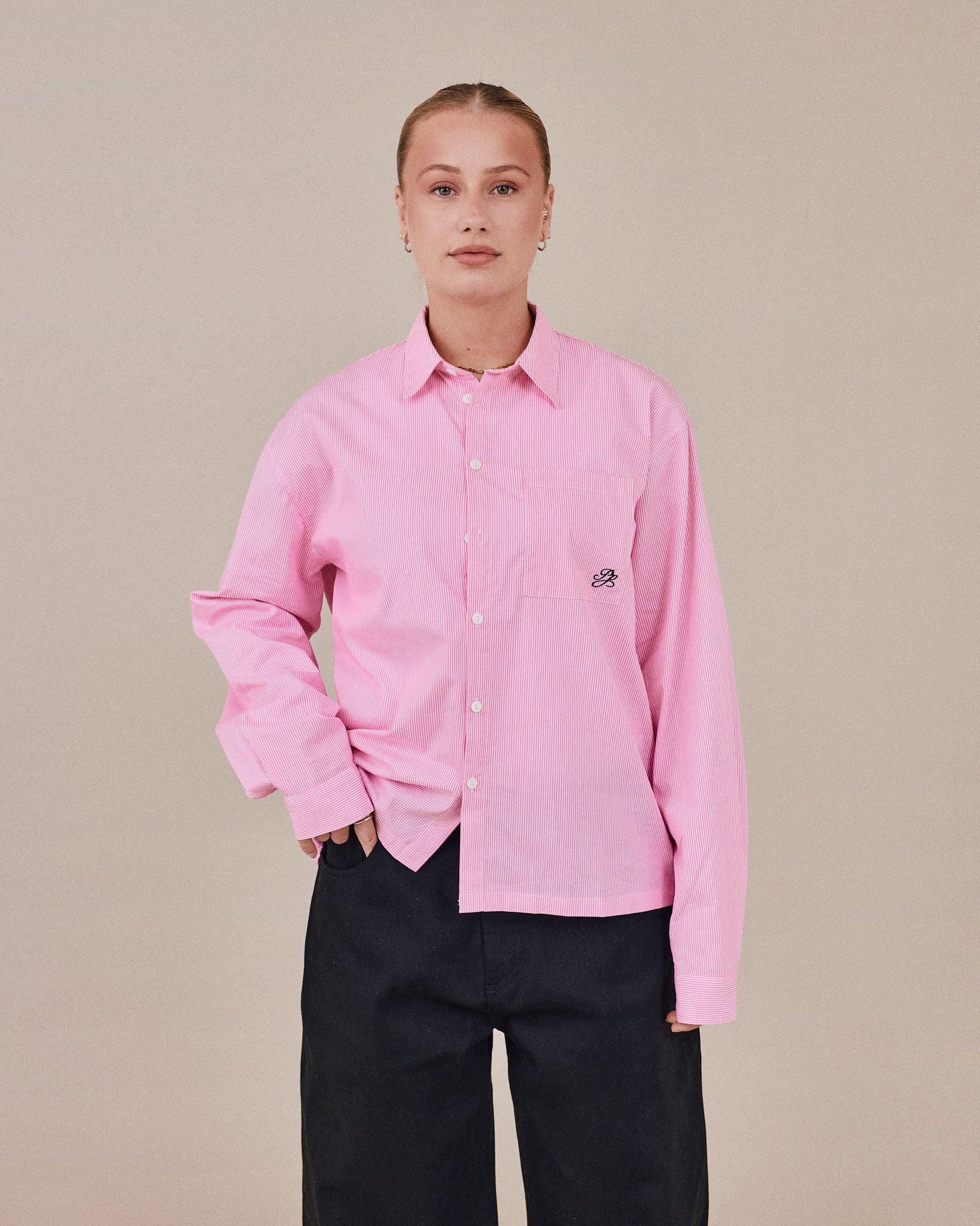 LS Striped Shirt - Pink