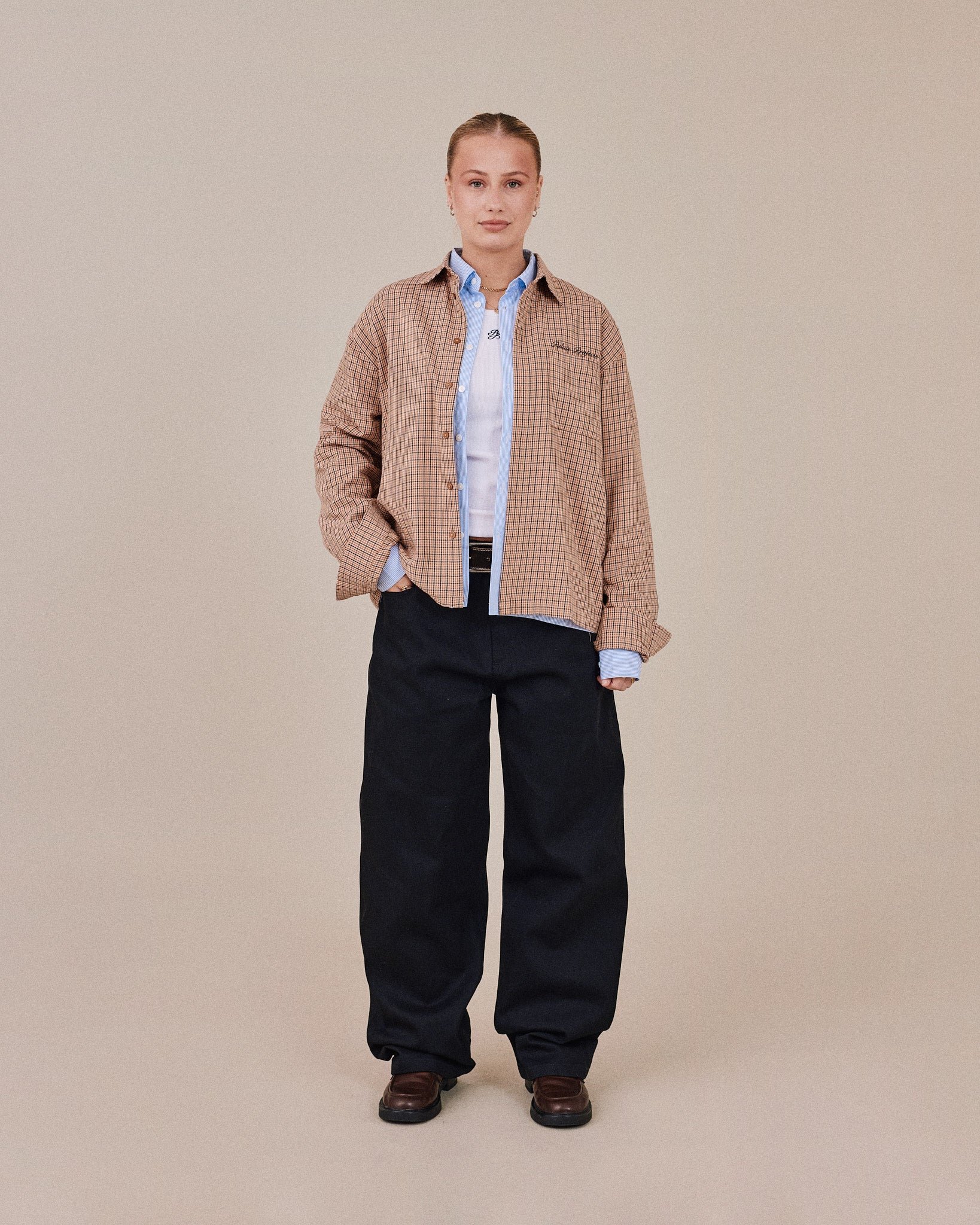 LS Checkered Shirt - Dark Brown