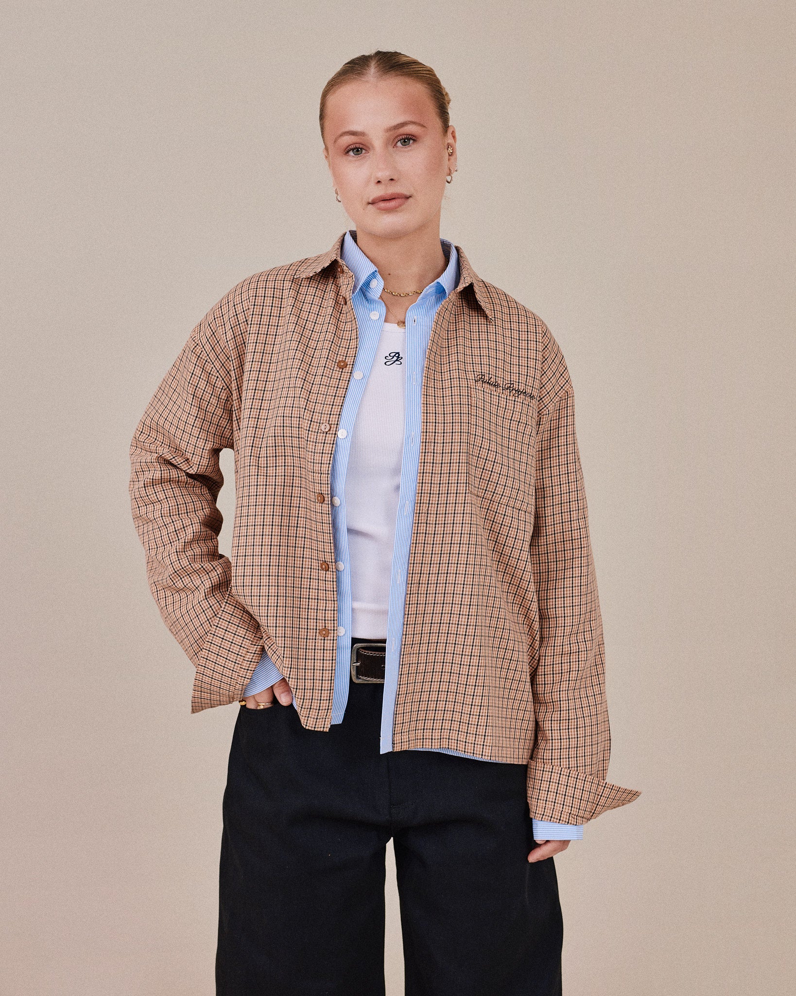 LS Checkered Shirt - Dark Brown