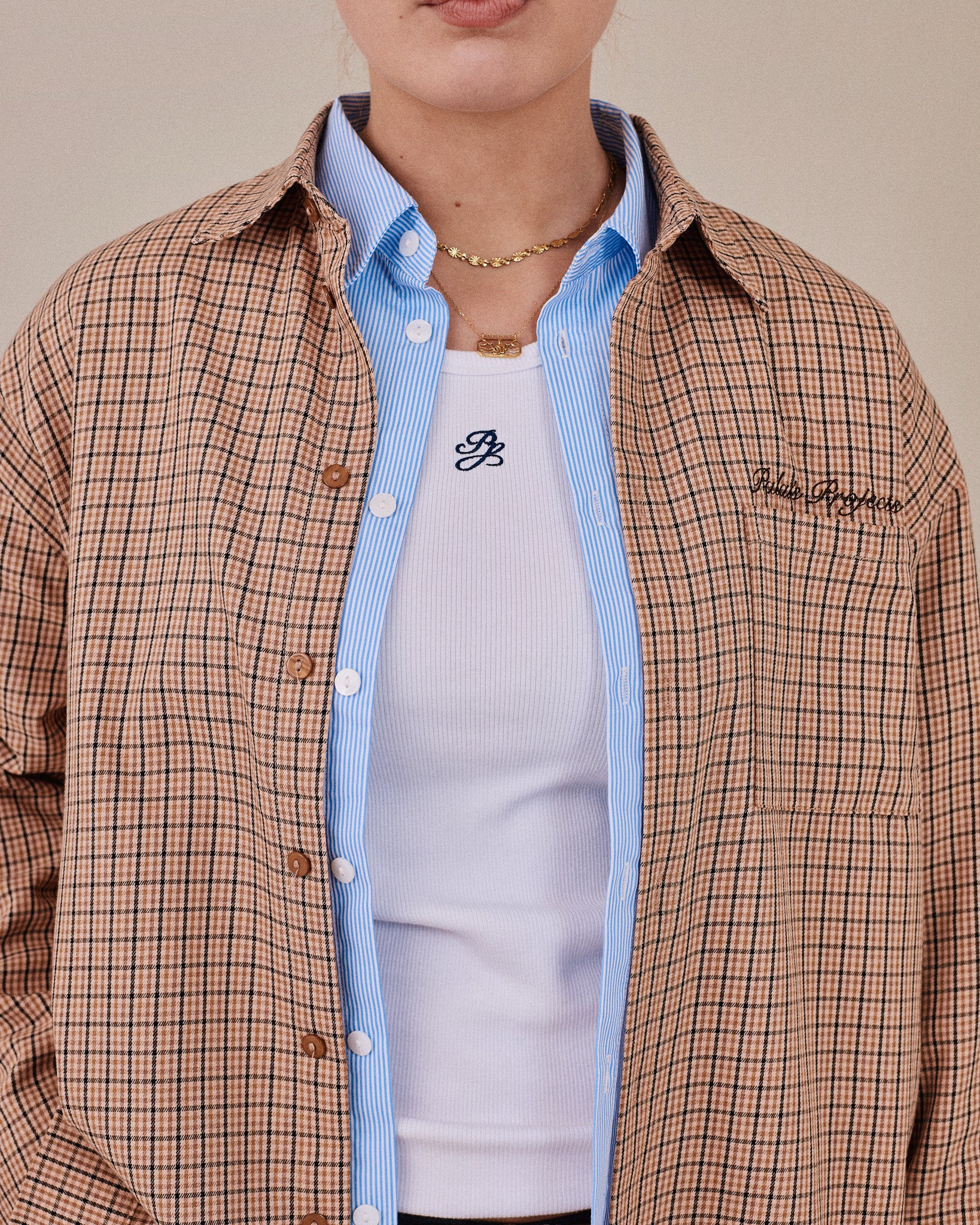 LS Checkered Shirt - Dark Brown
