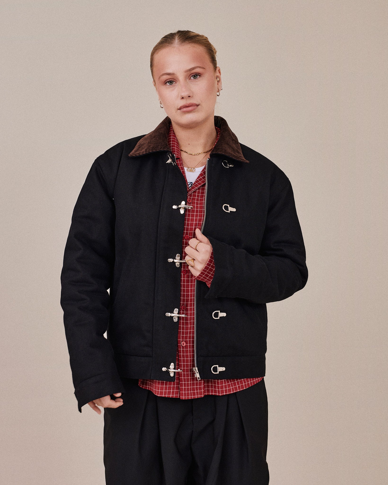 Canvas Jacket w. Clasps - Black