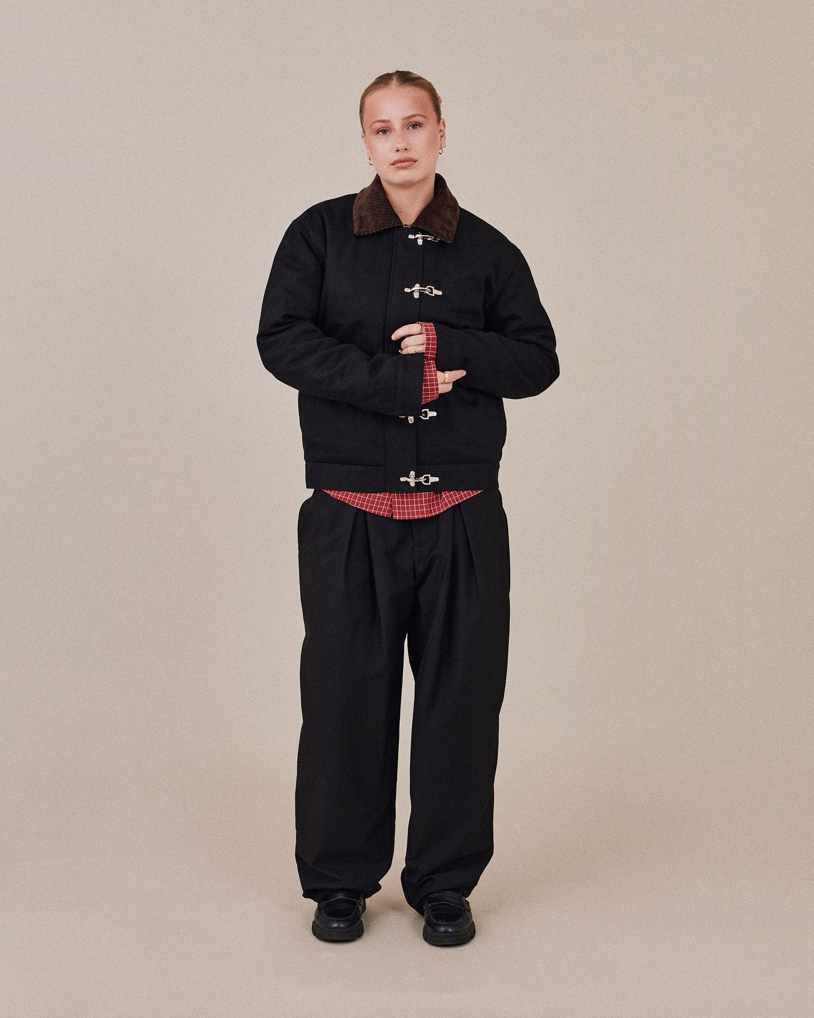 Canvas Jacket w. Clasps - Black