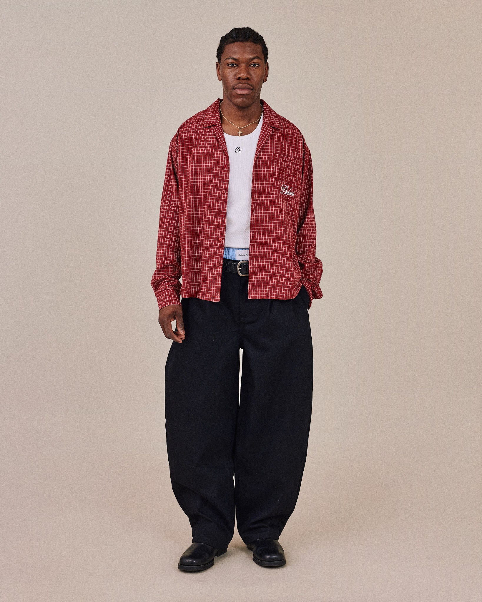 LS Checkered Feast Shirt - Red