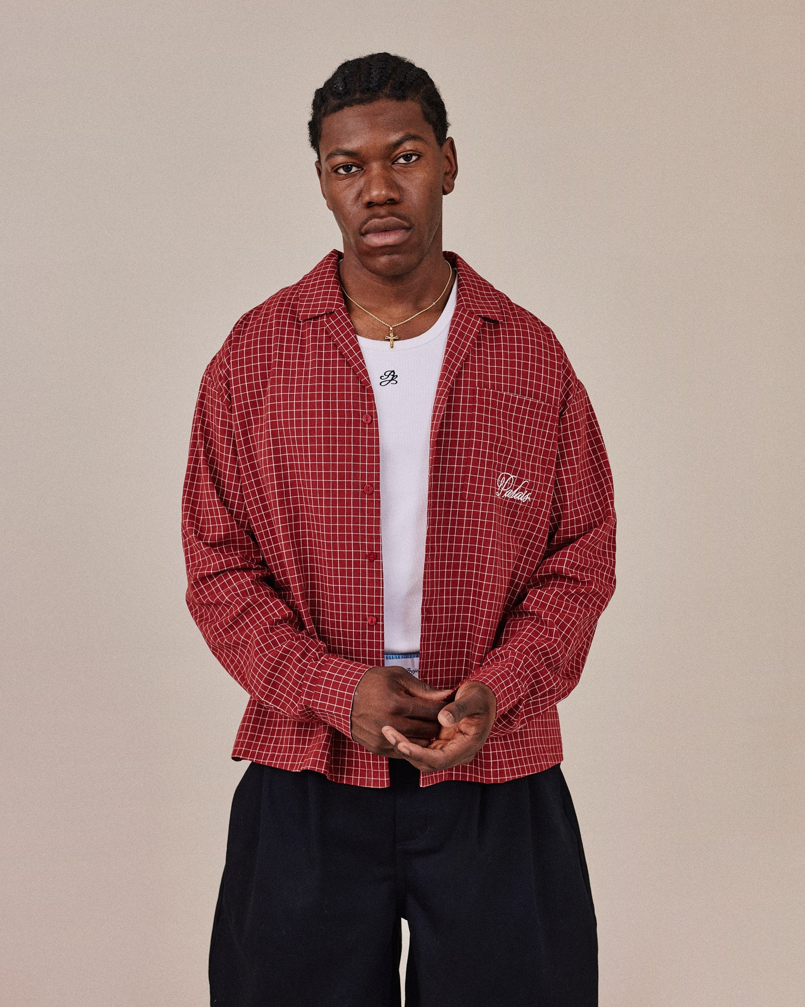 LS Checkered Feast Shirt - Red