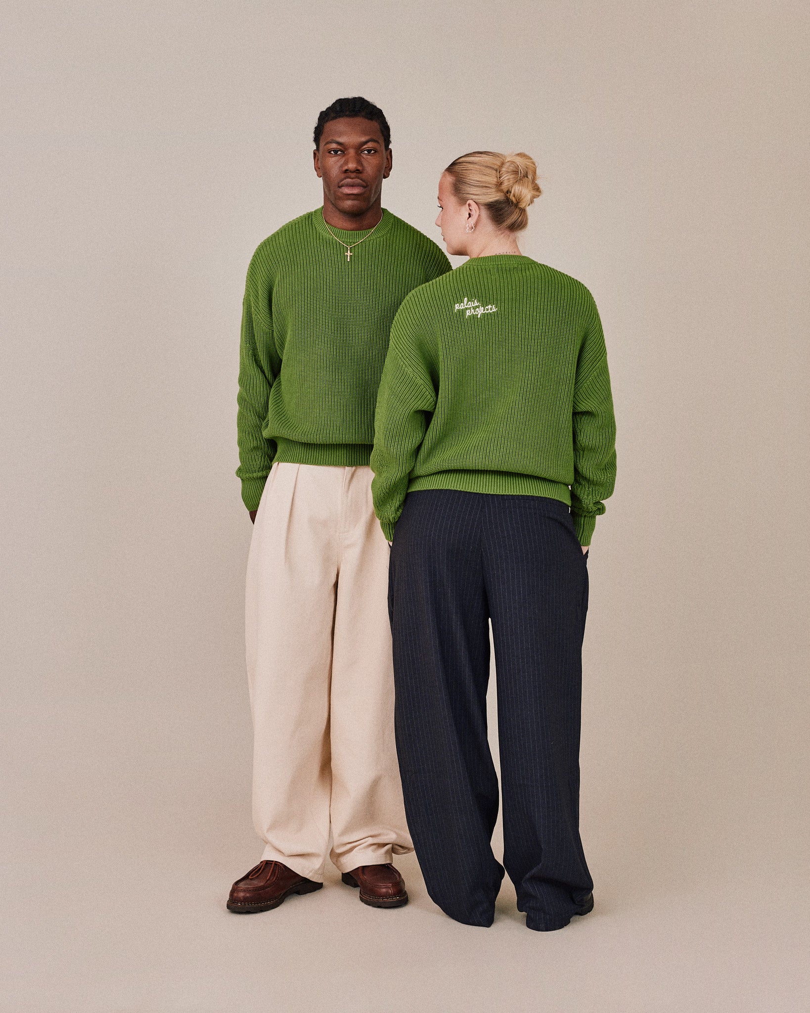 Fisherman O Neck Knit - Moss Green