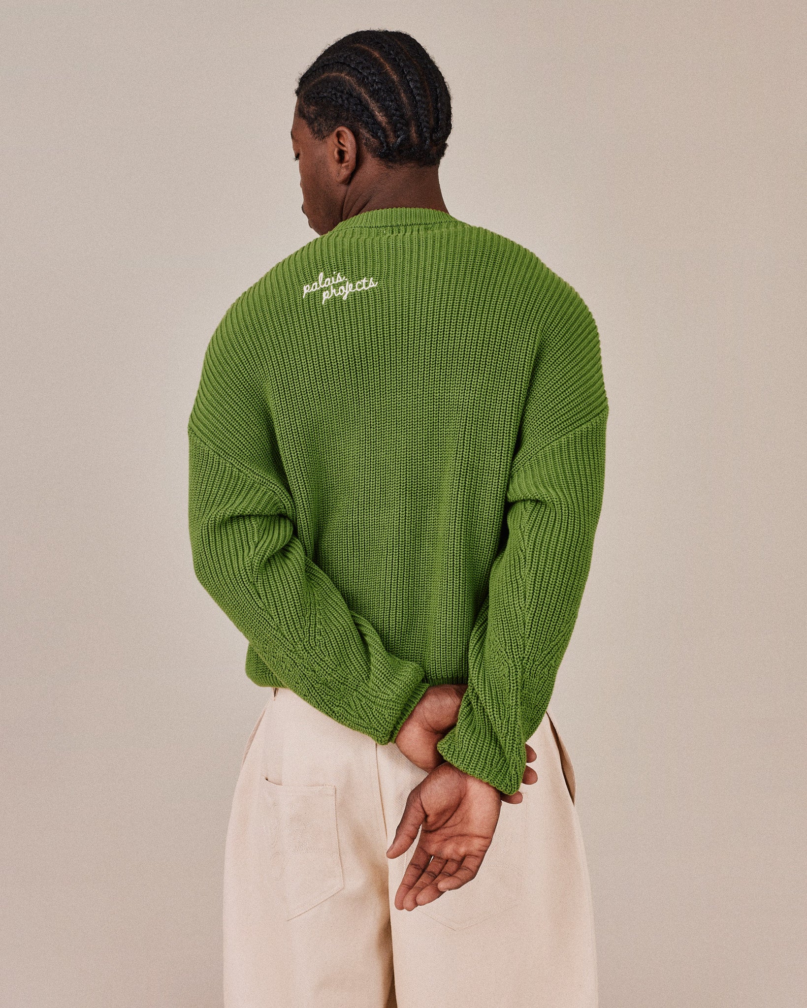 Fisherman O Neck Knit - Moss Green