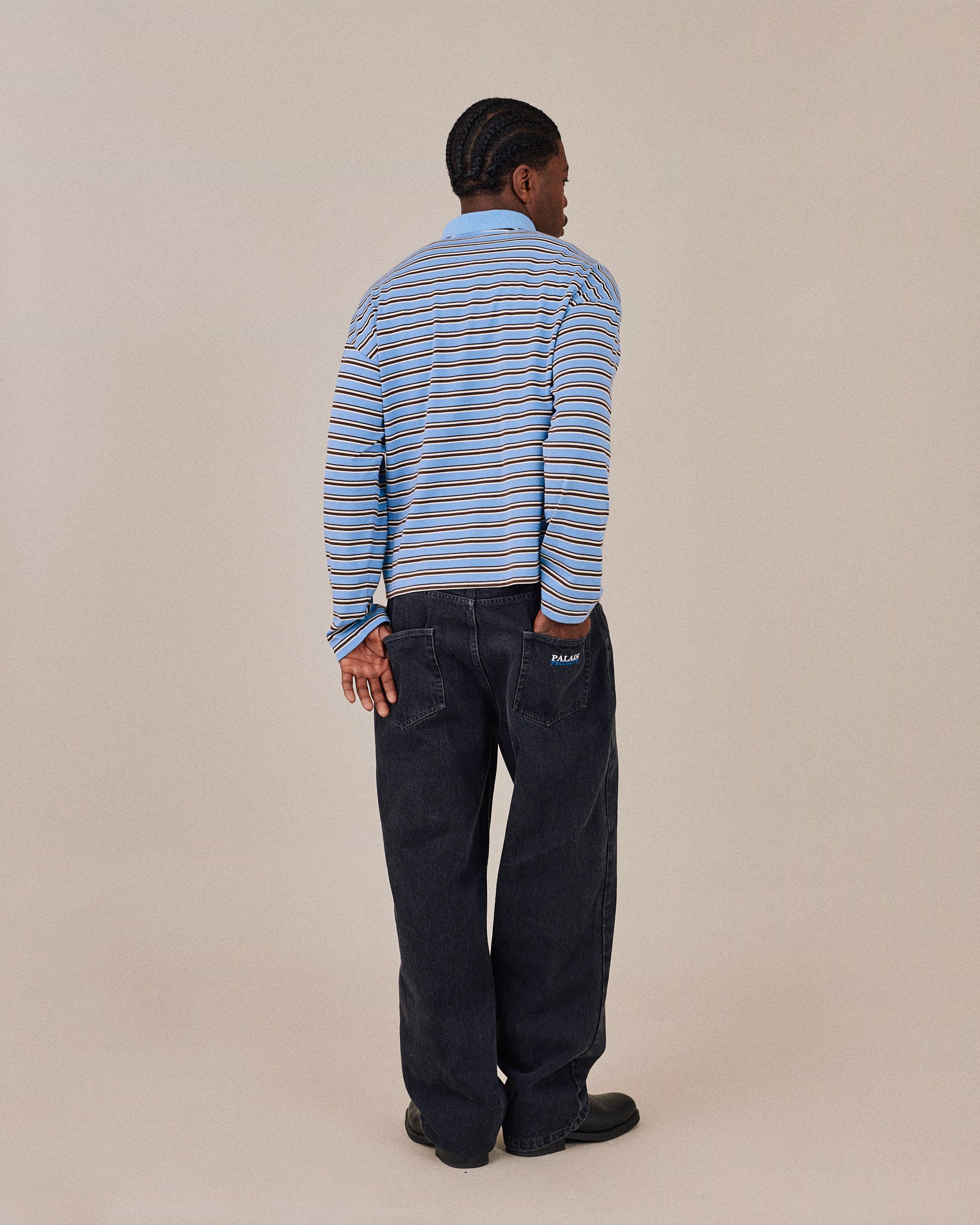 LS Polo Shirt - Blue Stripe