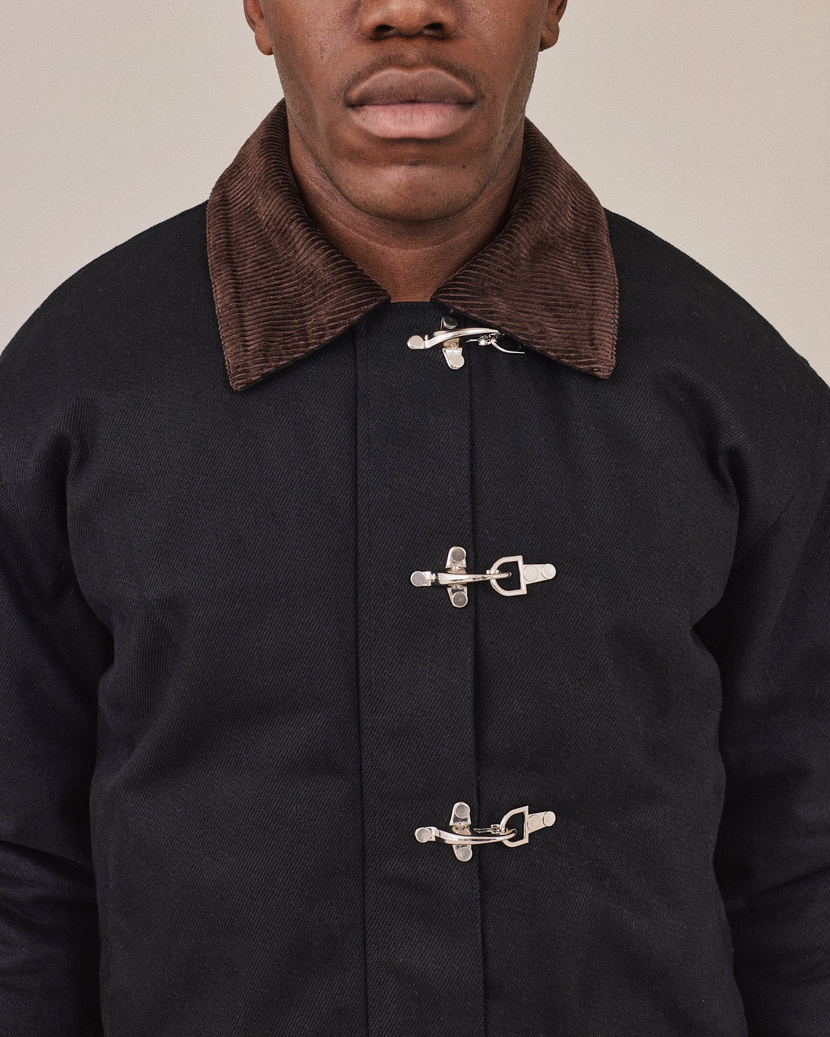 Canvas Jacket w. Clasps - Black