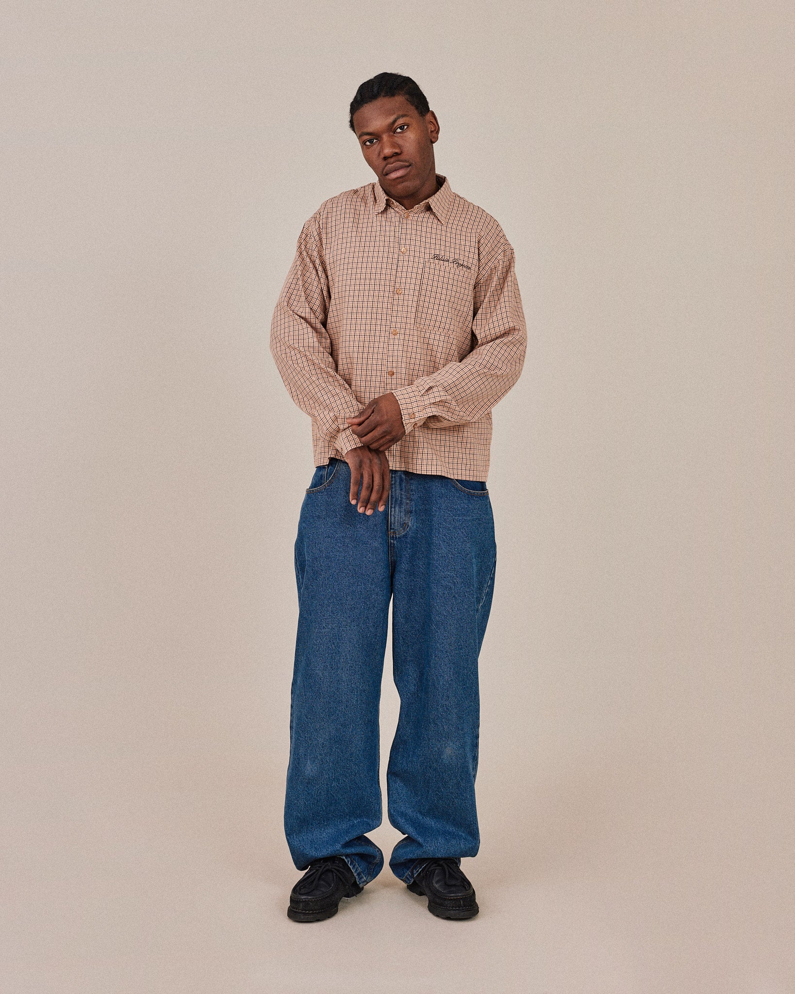 LS Checkered Shirt - Dark Brown