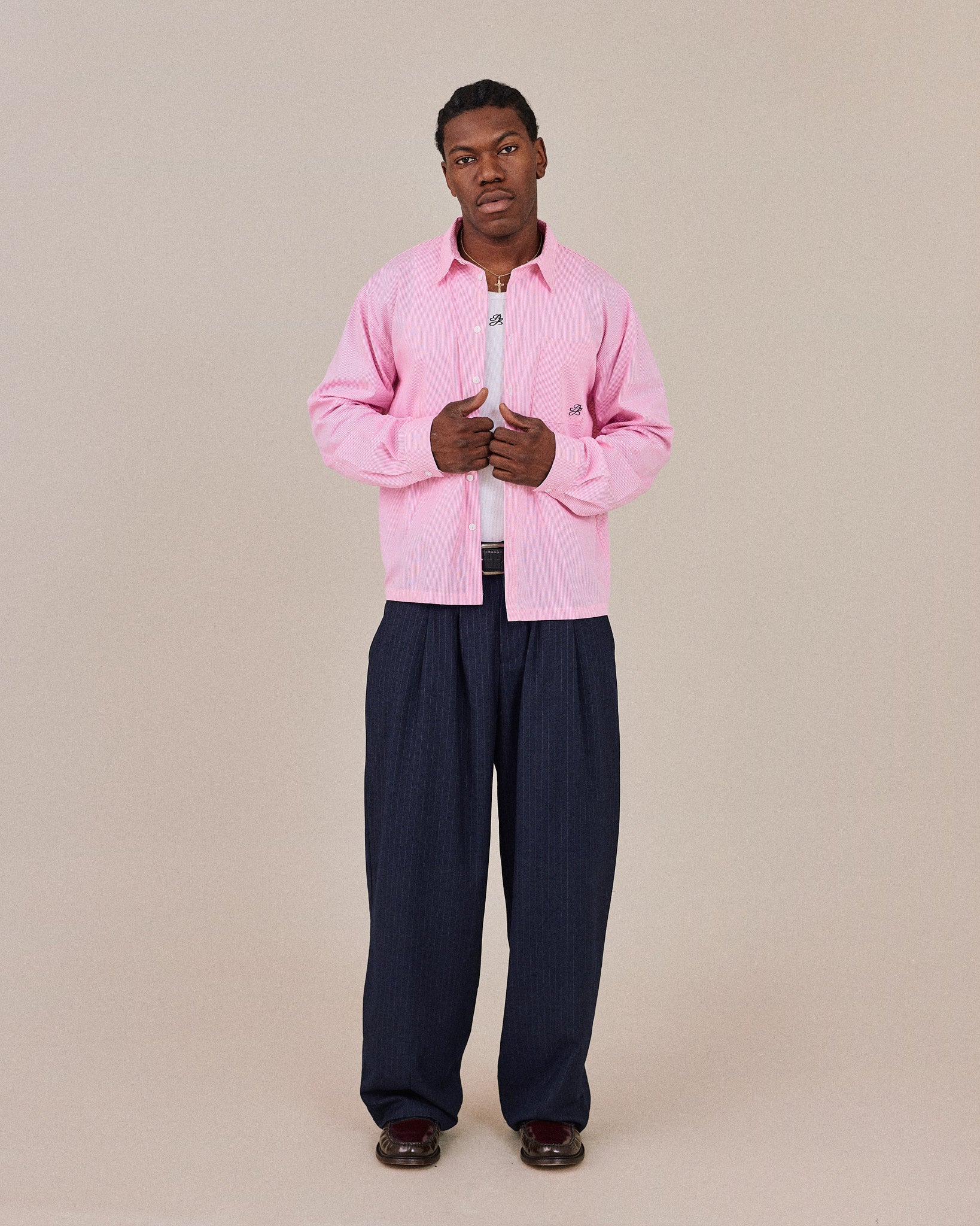 LS Striped Shirt - Pink