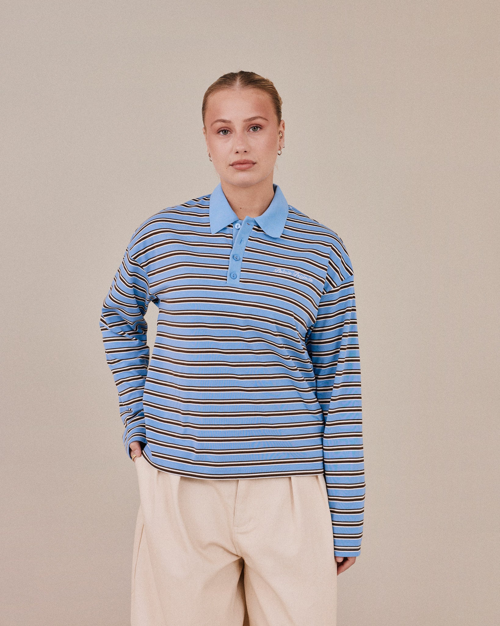 LS Polo Shirt - Blue Stripe