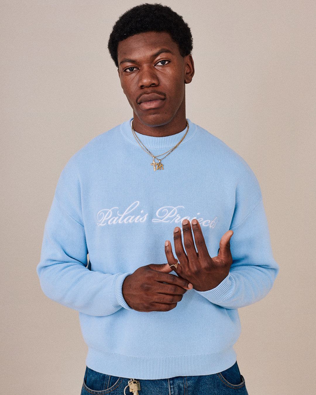 Single O Neck Knit - Baby Blue
