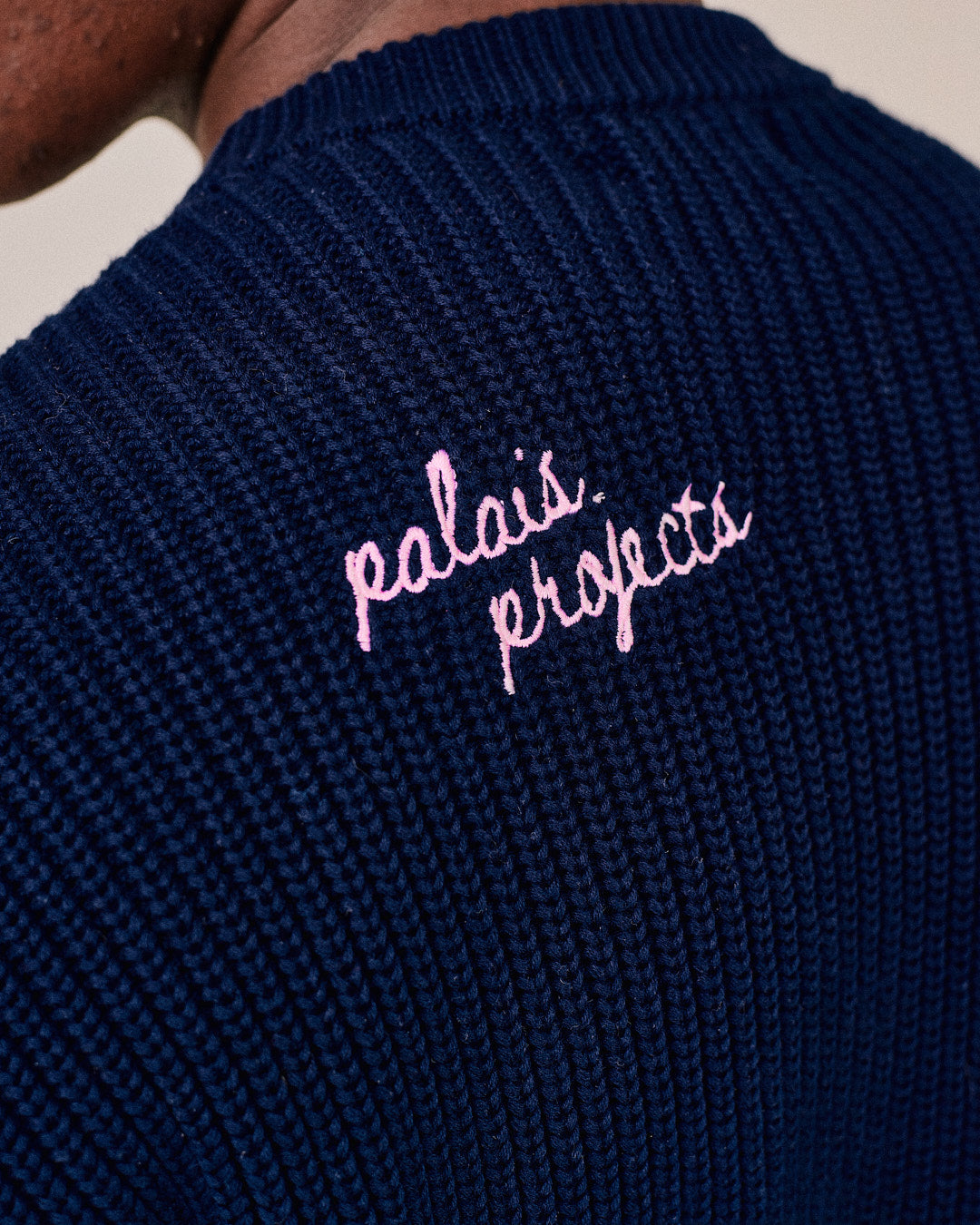 Fisherman O Neck Knit - Navy