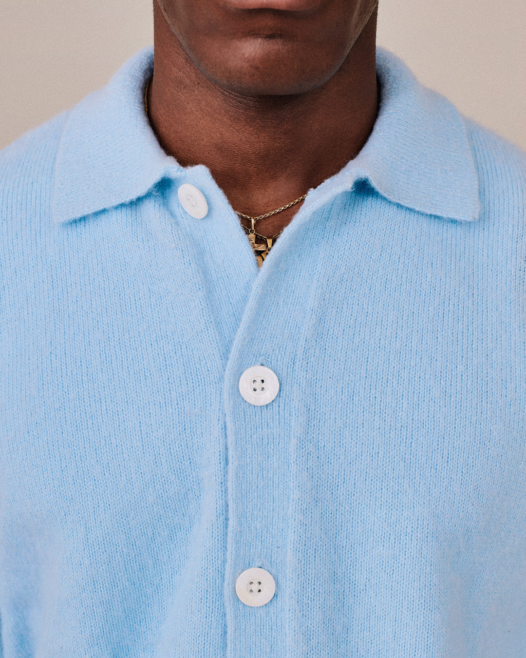 Alpaca Mix Knit Cardigan - Baby Blue